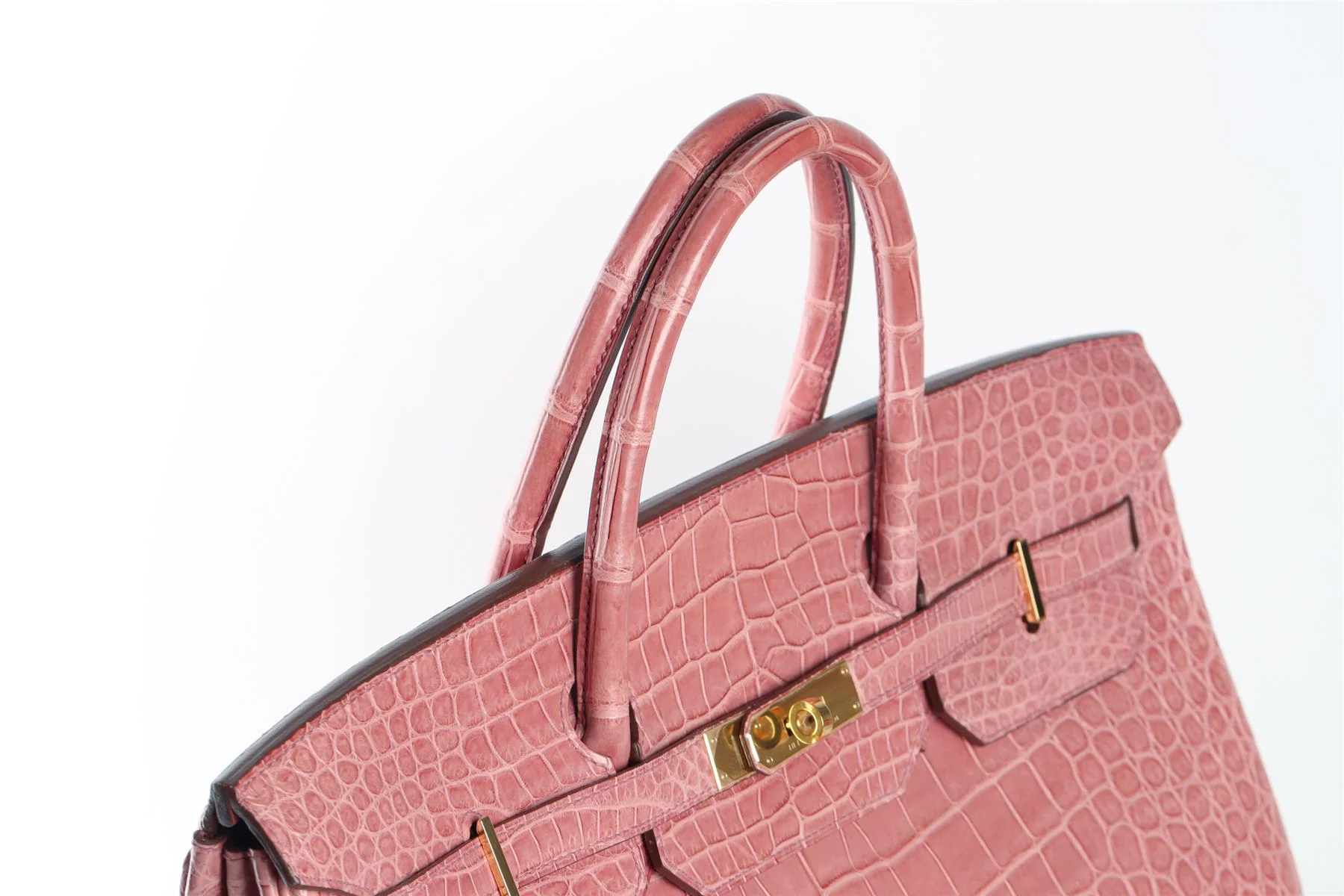 HERMÈS PINK 2013 BIRKIN 40CM MATTE ALLIGATOR LEATHER BAG - Image 12