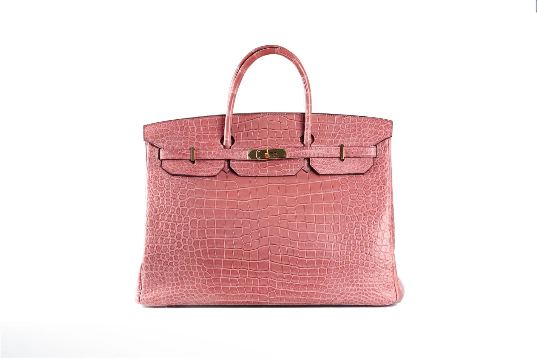 HERMÈS PINK 2013 BIRKIN 40CM MATTE ALLIGATOR LEATHER BAG - Image 2