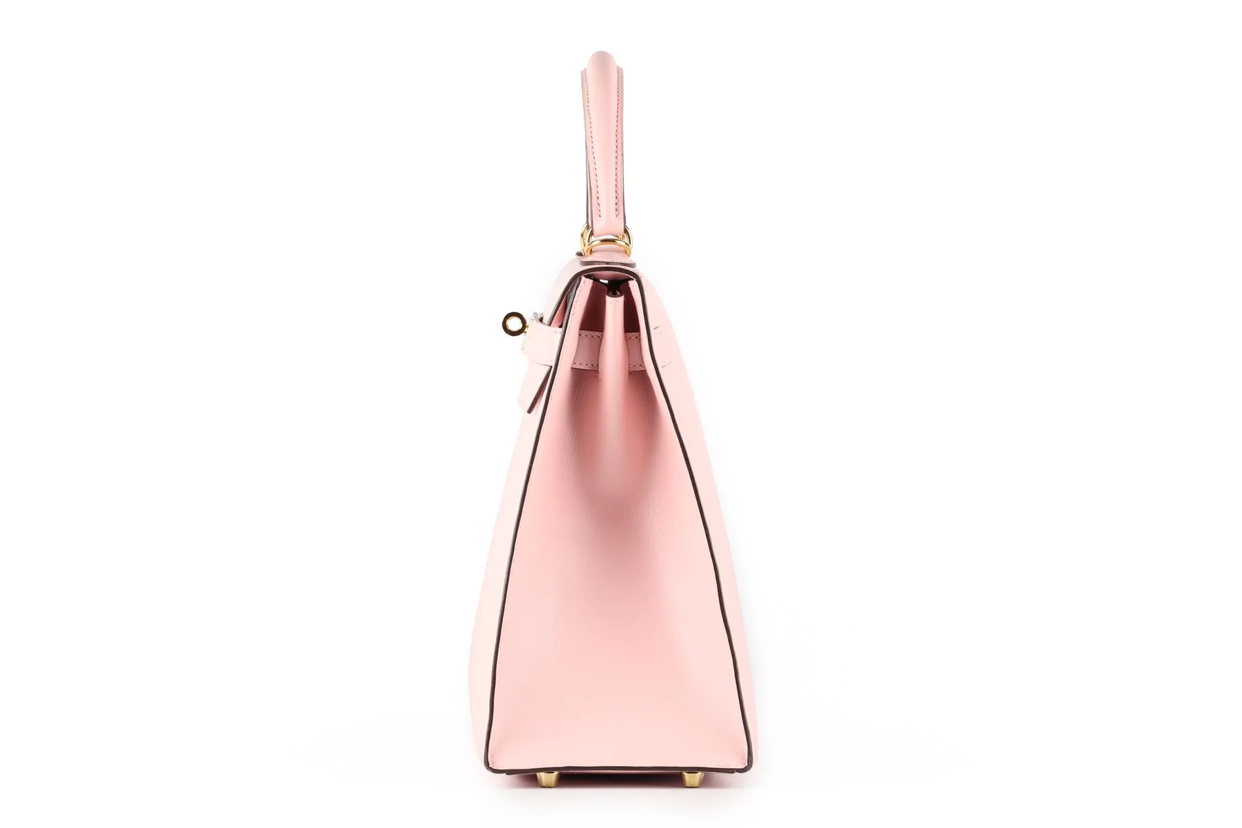 HERMÈS PINK 2017 KELLY SELLIER 32 CM TADELAKT LEATHER BAG IN ROSE SAKURA - Image 5