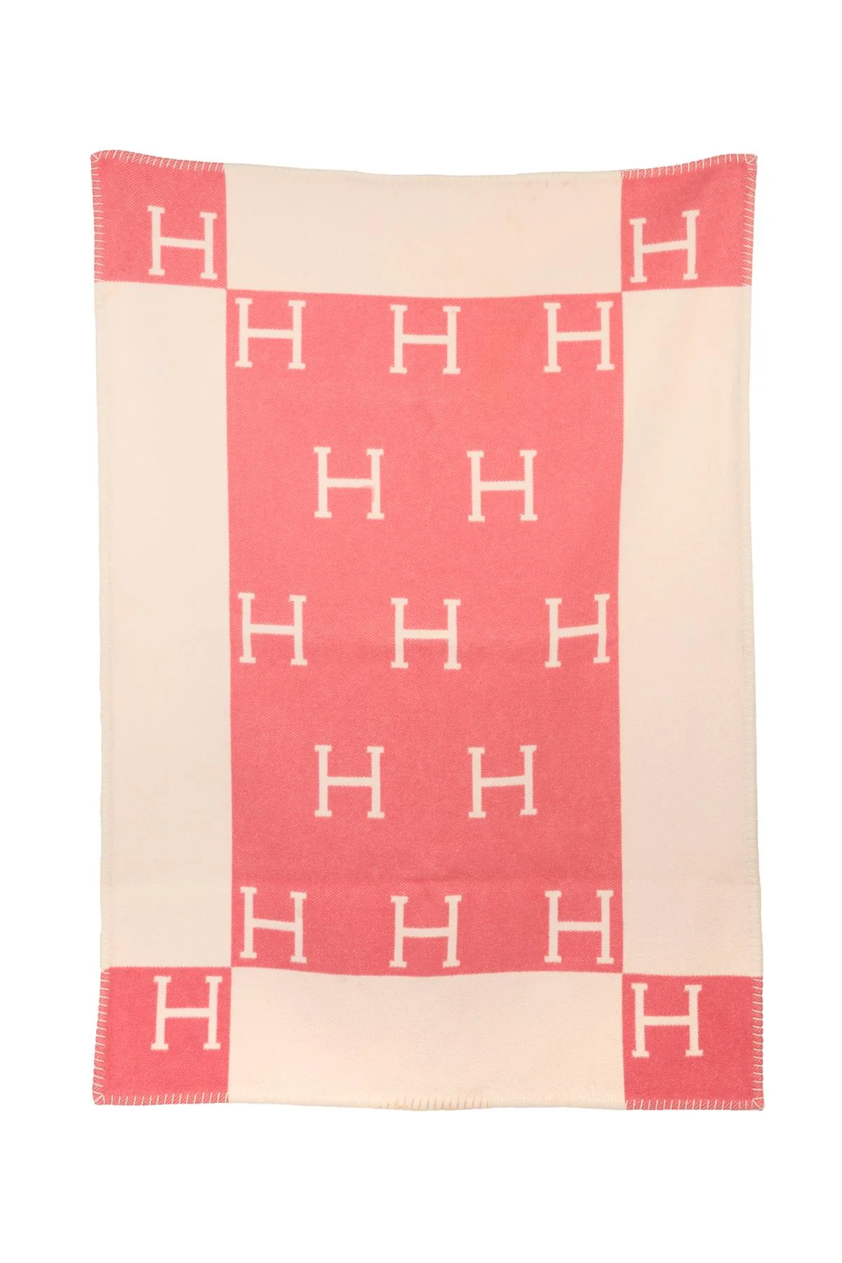 HERMÈS PINK AVALON WOOL BABY BLANKET 95X135 CM - Image 3