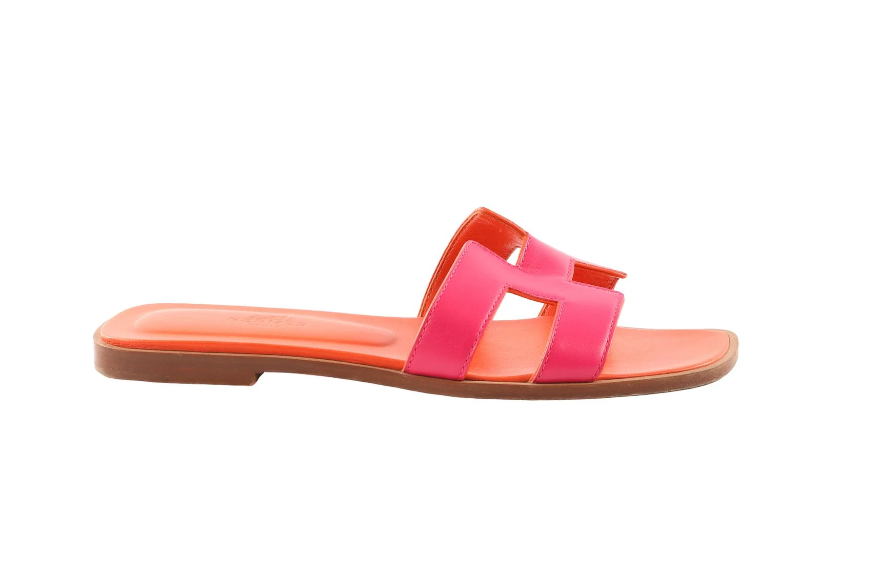 HERMÈS PINK ORAN LEATHER SANDALS EU 36 UK 3 US 6 - Image 2