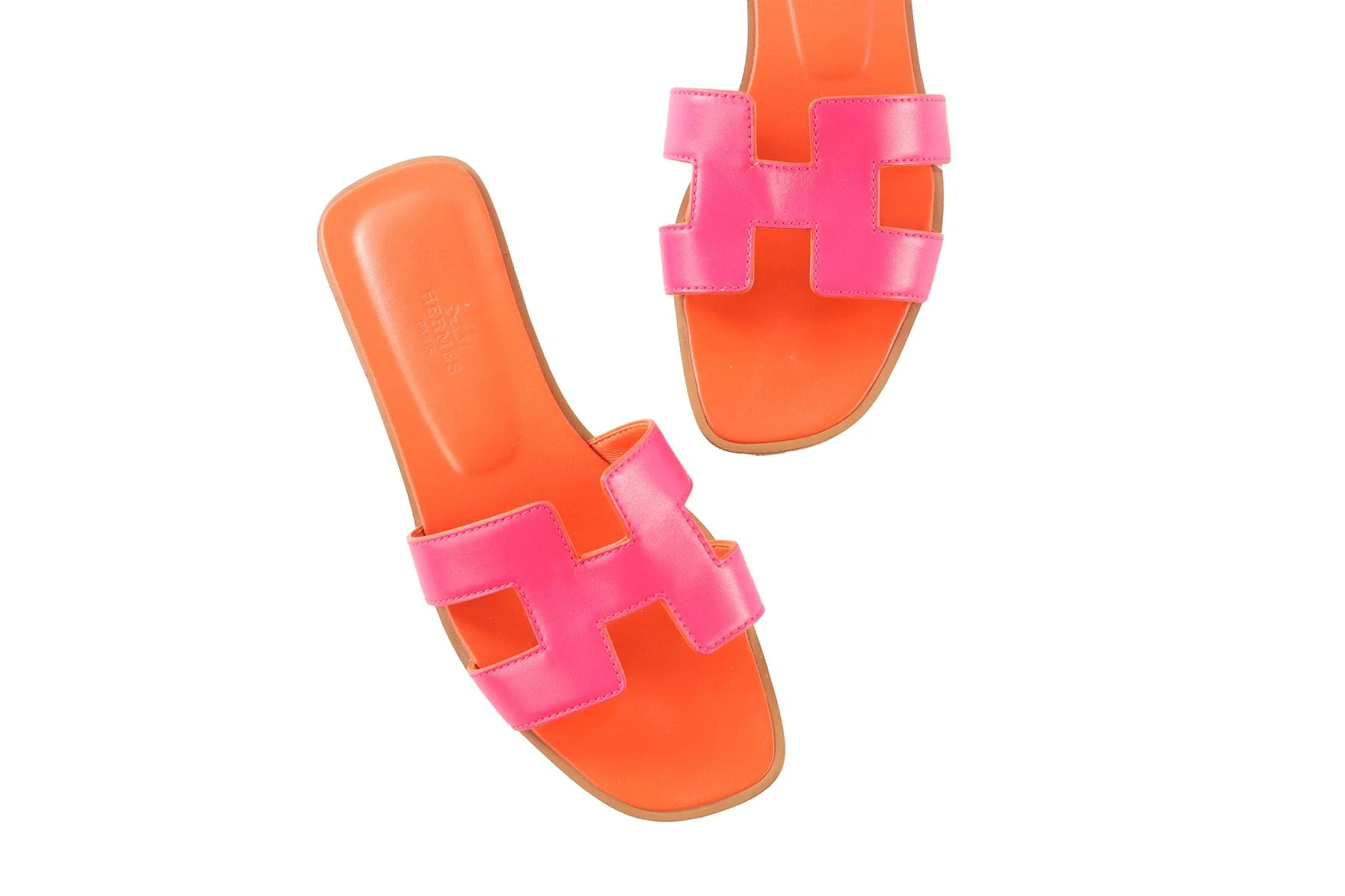 HERMÈS PINK ORAN LEATHER SANDALS EU 36 UK 3 US 6 - Image 4