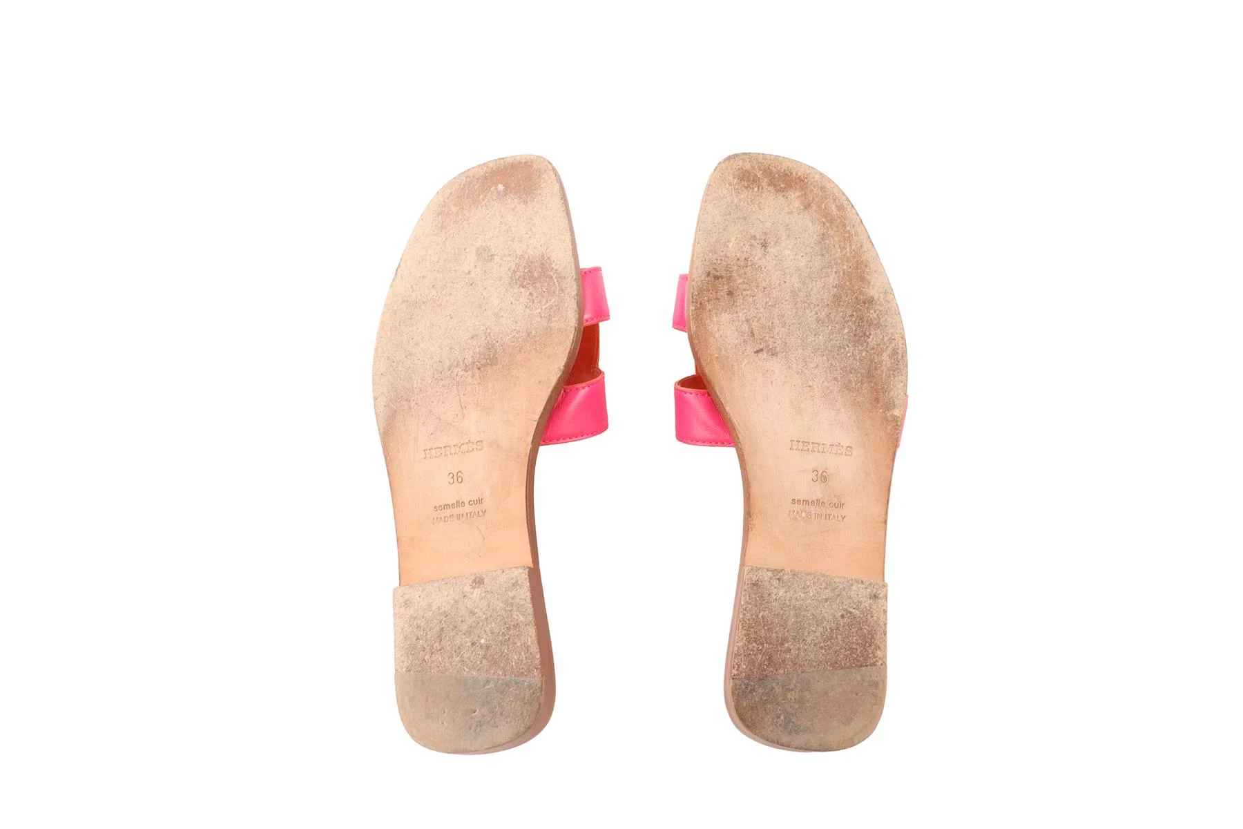 HERMÈS PINK ORAN LEATHER SANDALS EU 36 UK 3 US 6 - Image 6
