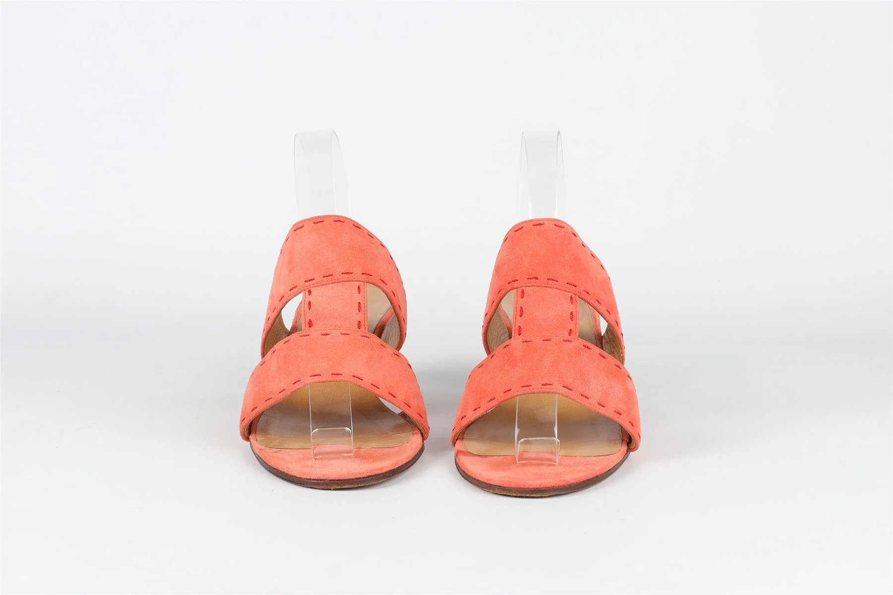 HERMÈS PINK VINTAGE SUEDE SANDALS EU 38 UK 5 US 8 - Image 3