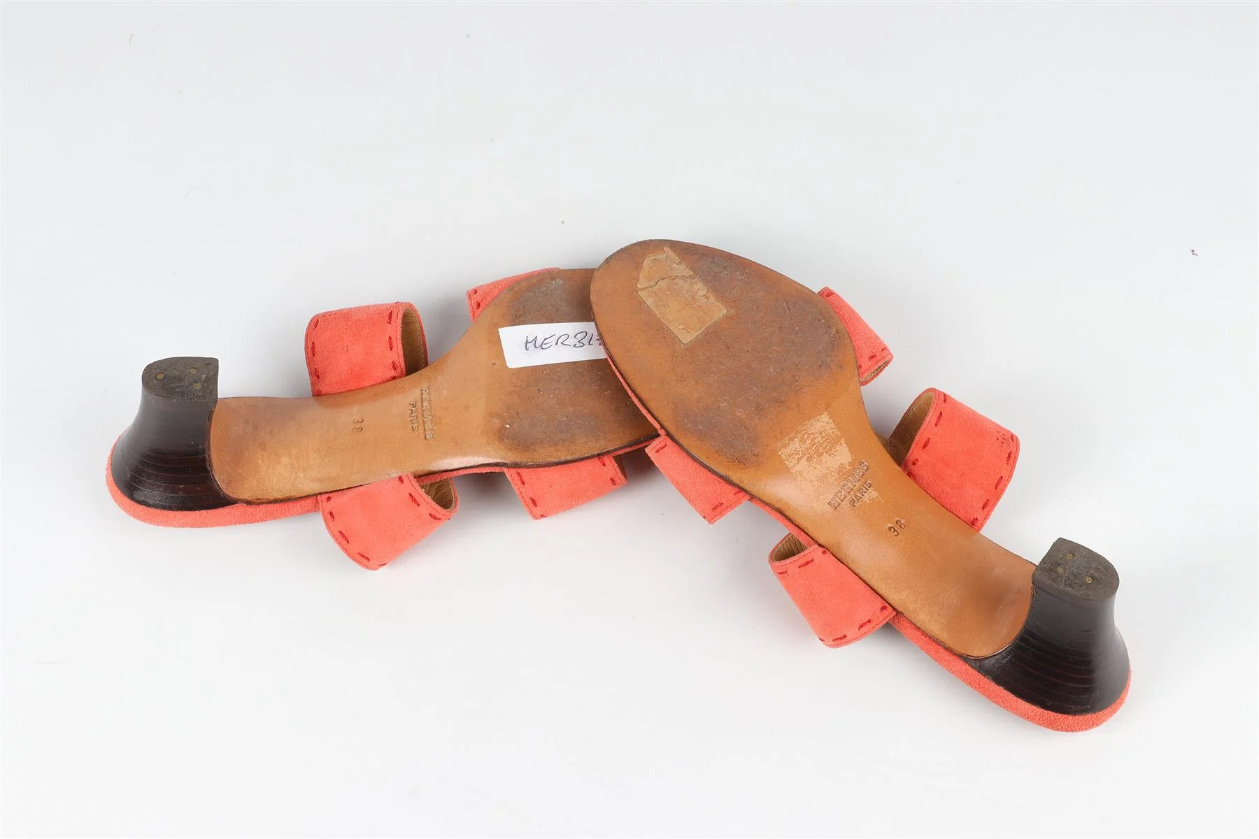HERMÈS PINK VINTAGE SUEDE SANDALS EU 38 UK 5 US 8 - Image 6