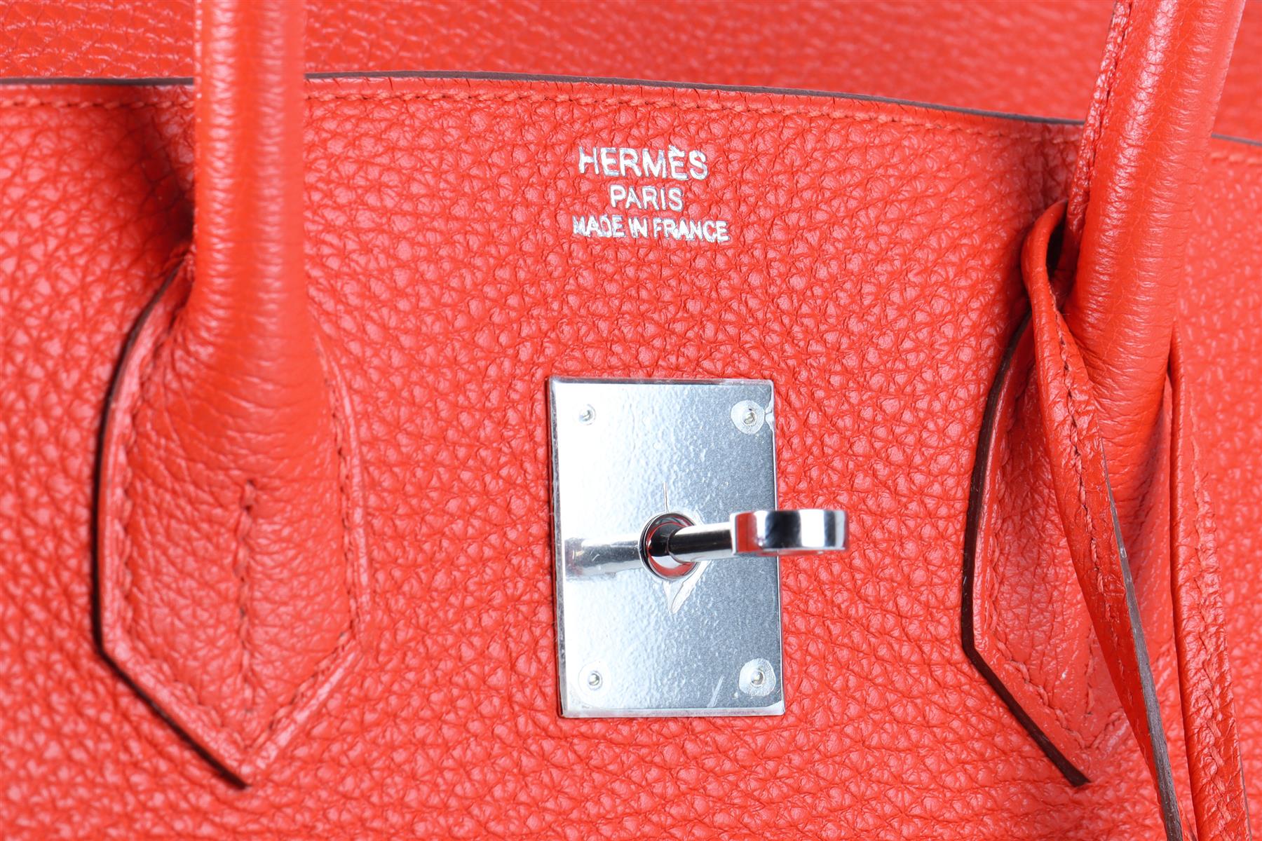 HERMÈS RED 2013 BIRKIN 35 CM TOGO LEATHER BAG IN CAPUCINE - Image 11