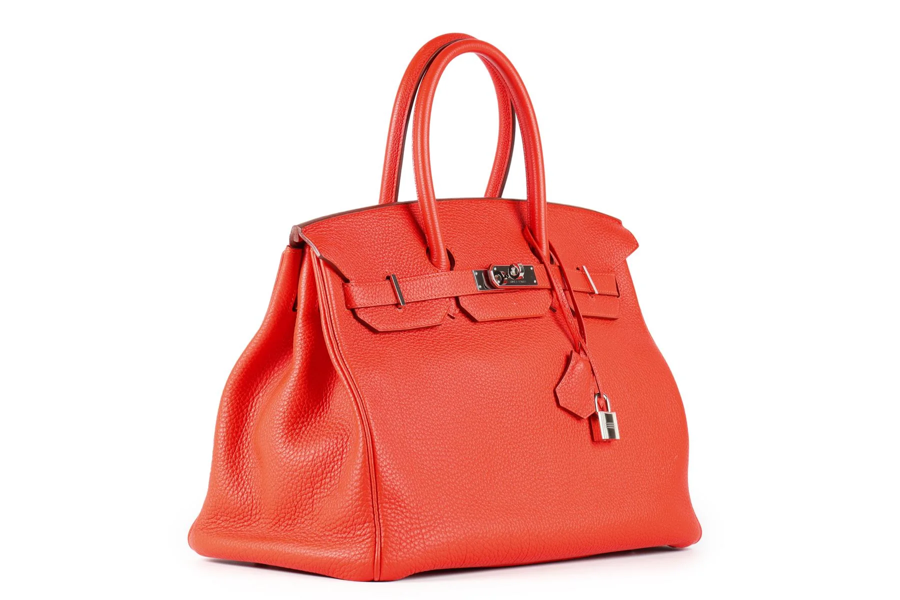 HERMÈS RED 2013 BIRKIN 35 CM TOGO LEATHER BAG IN CAPUCINE - Image 3