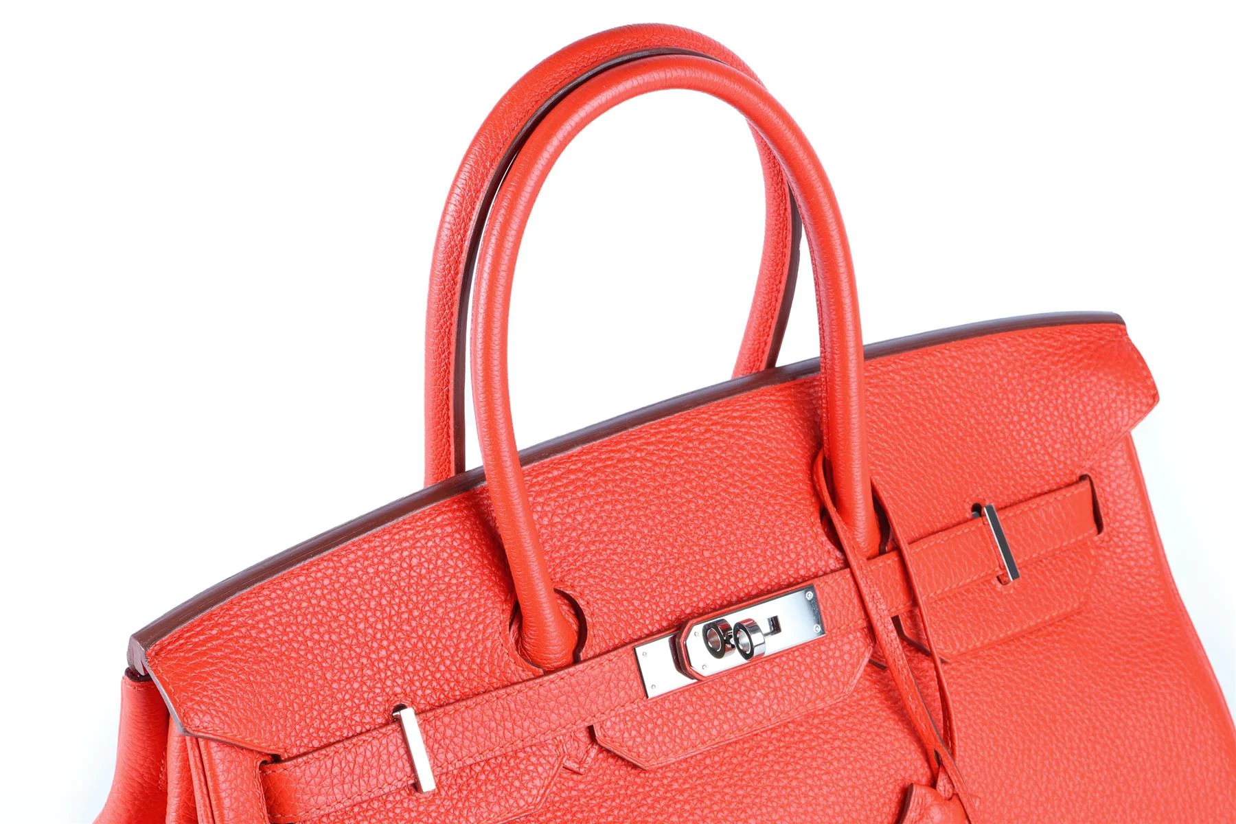 HERMÈS RED 2013 BIRKIN 35 CM TOGO LEATHER BAG IN CAPUCINE - Image 8