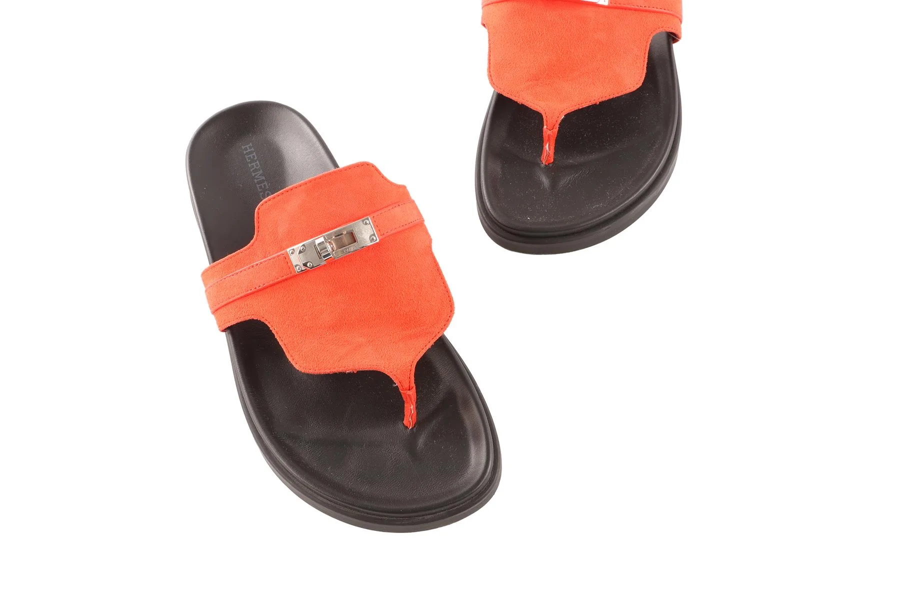 HERMÈS RED EMPIRE SUEDE SANDALS EU 36 UK 3 US 6 - Image 4