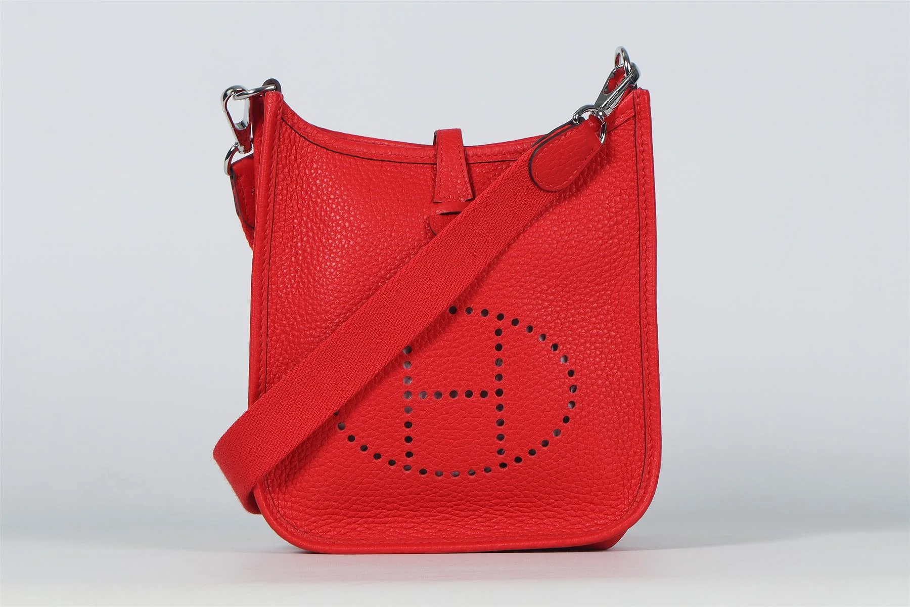 HÉRMES RED EVELYNE 17CM TOGO LEATHER SHOULDER BAG - Image 2