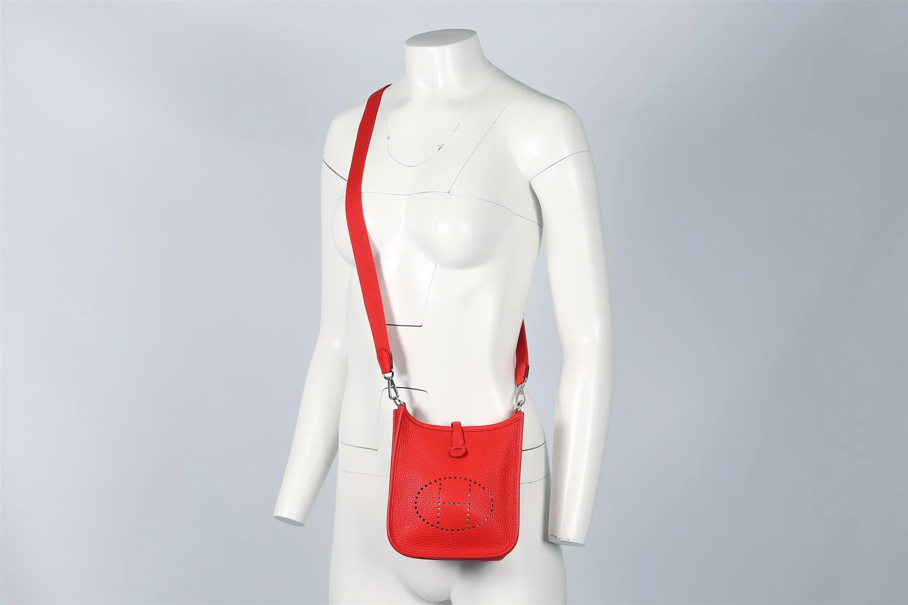 HÉRMES RED EVELYNE 17CM TOGO LEATHER SHOULDER BAG - Image 3