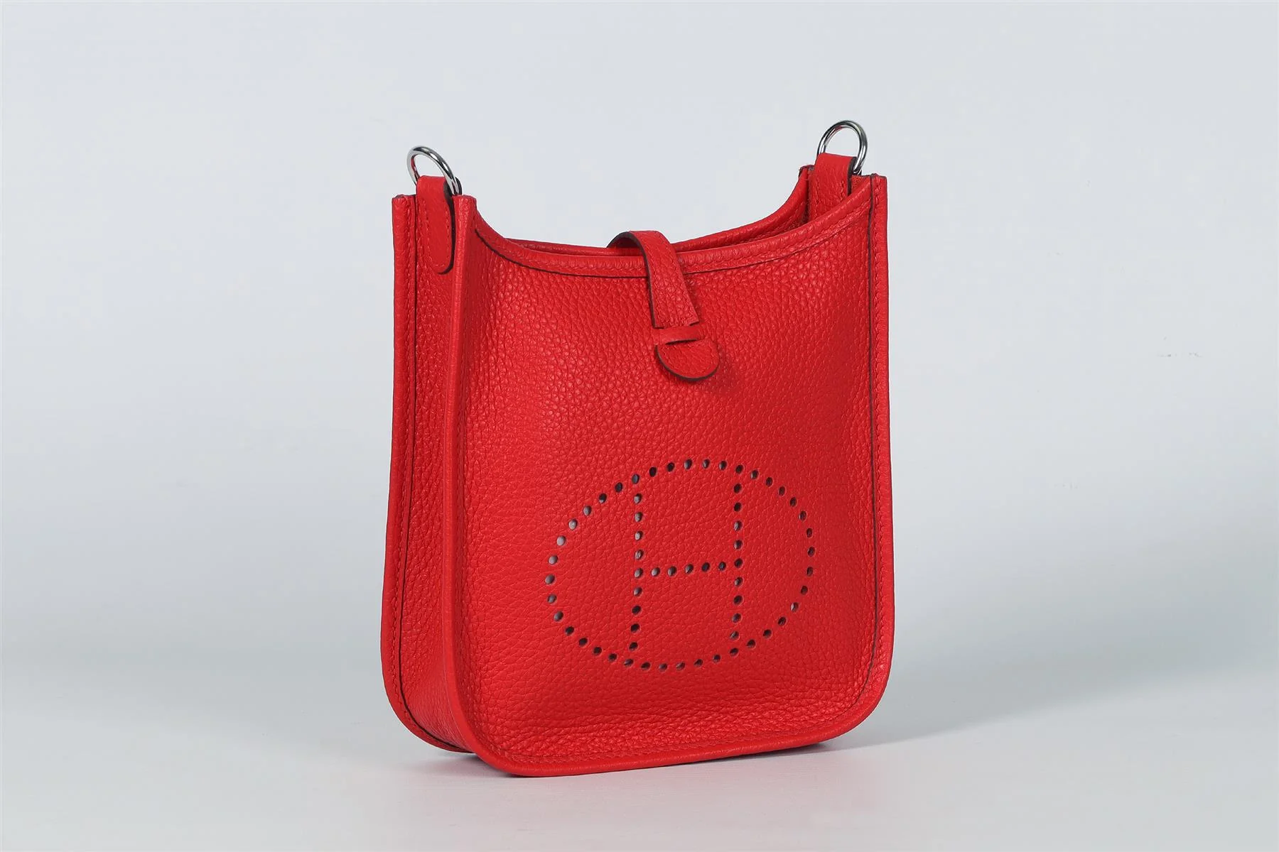 HÉRMES RED EVELYNE 17CM TOGO LEATHER SHOULDER BAG - Image 4