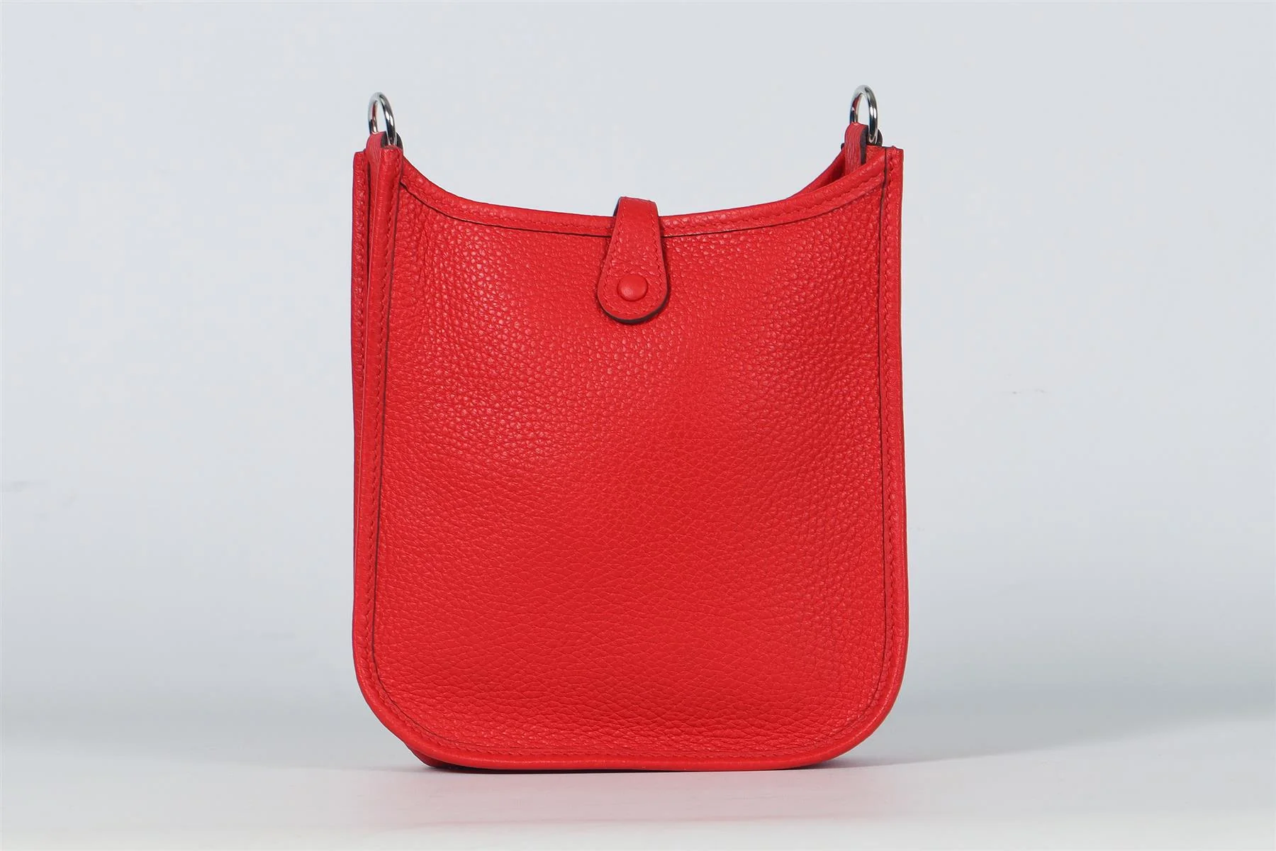 HÉRMES RED EVELYNE 17CM TOGO LEATHER SHOULDER BAG - Image 7