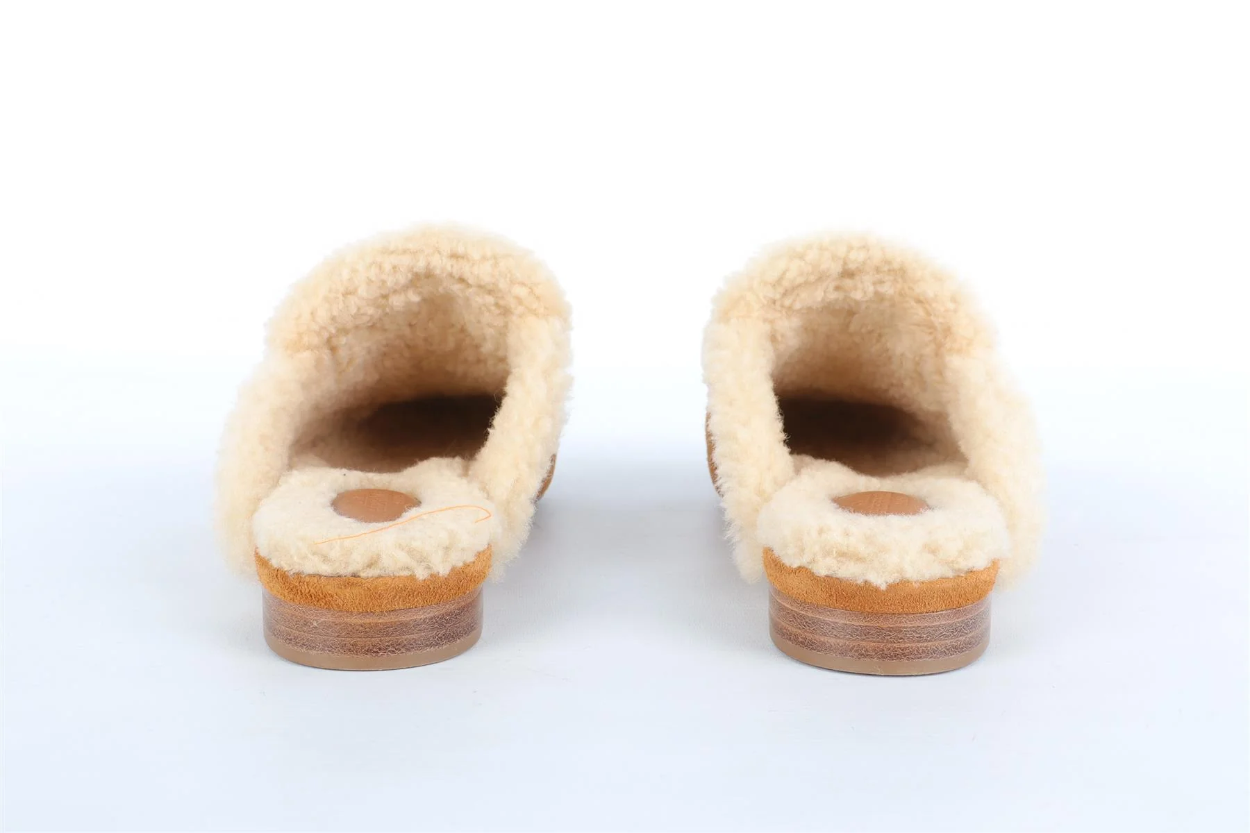 HERMÈS TAN OZ SHEARLING AND SUEDE MULES EU 38 UK 5 US 8 - Image 5