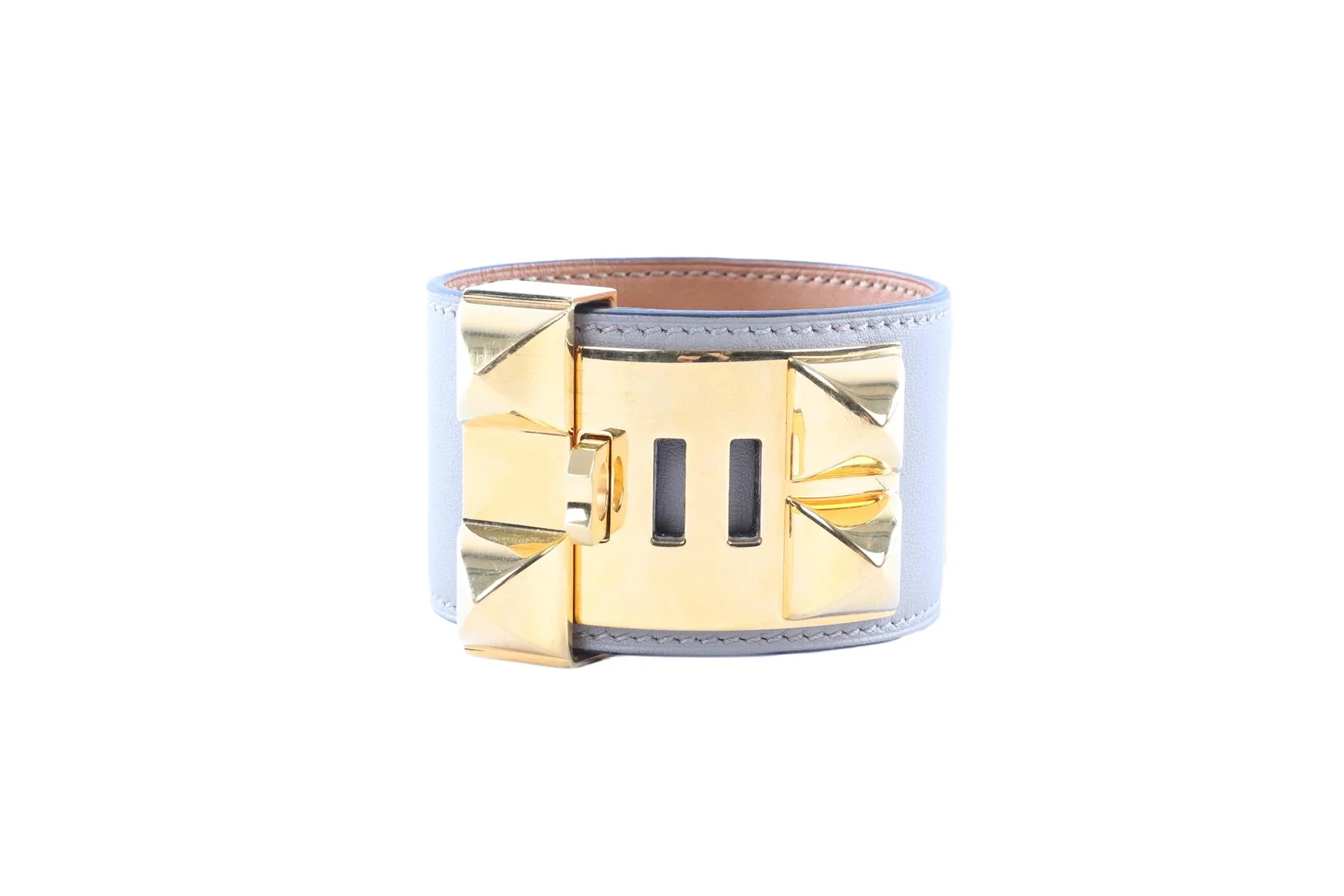 HERMÈS TAUPE 2017 COLLIER DE CHIEN LEATHER BRACELET 2 - Image 4