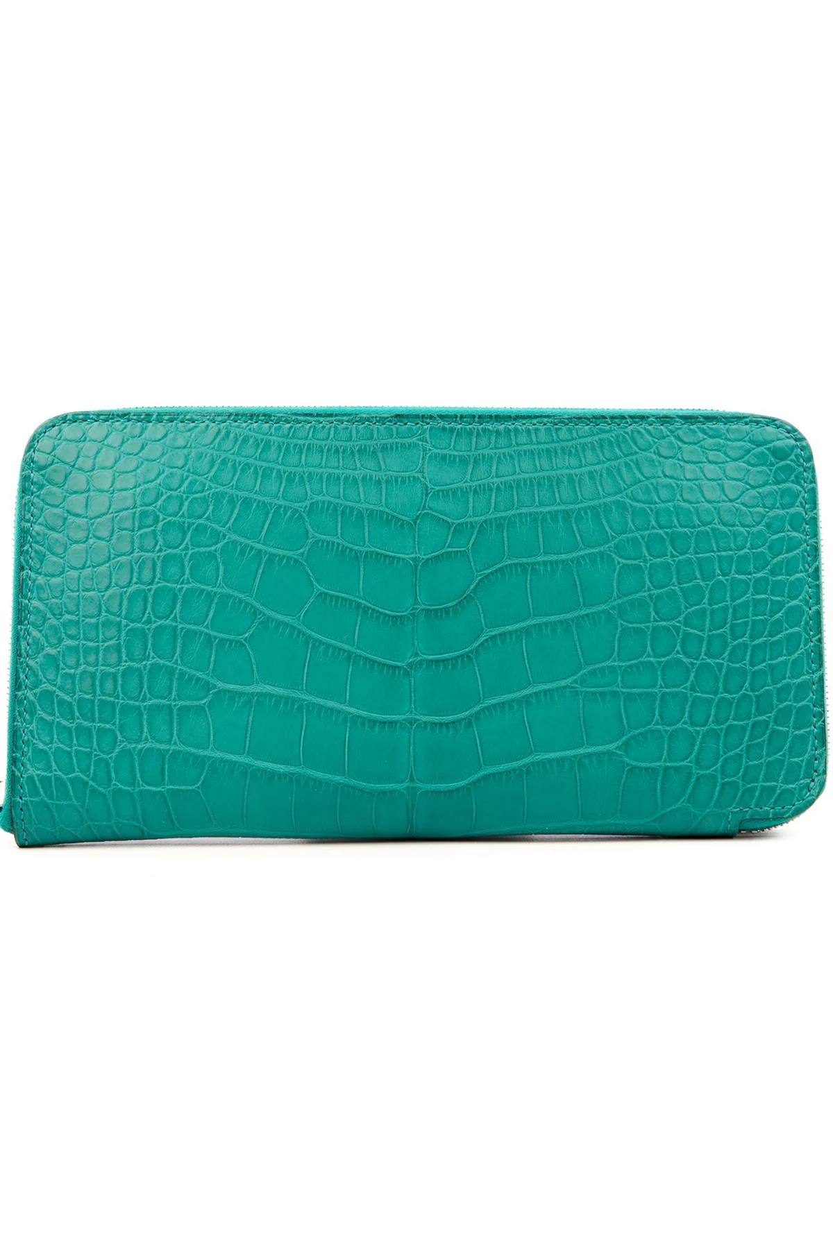 HERMĂS TURQUOISE 2017 AZAP CLASSIC MATTE ALLIGATOR MISSISSIPPIENSIS WALLET