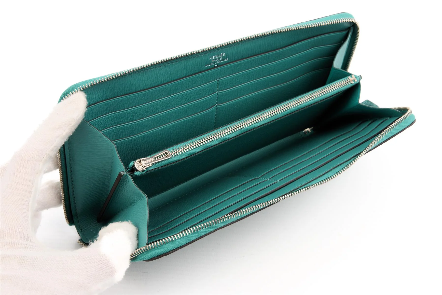 HERMĂS TURQUOISE 2017 AZAP CLASSIC MATTE ALLIGATOR MISSISSIPPIENSIS WALLET - Image 11