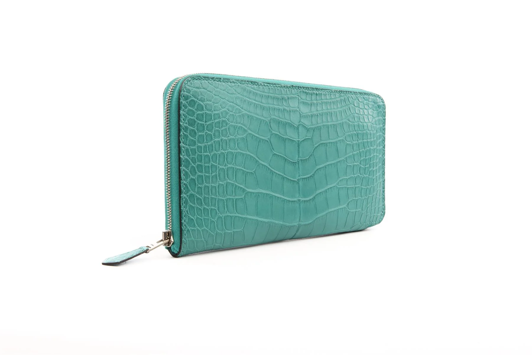 HERMĂS TURQUOISE 2017 AZAP CLASSIC MATTE ALLIGATOR MISSISSIPPIENSIS WALLET - Image 3