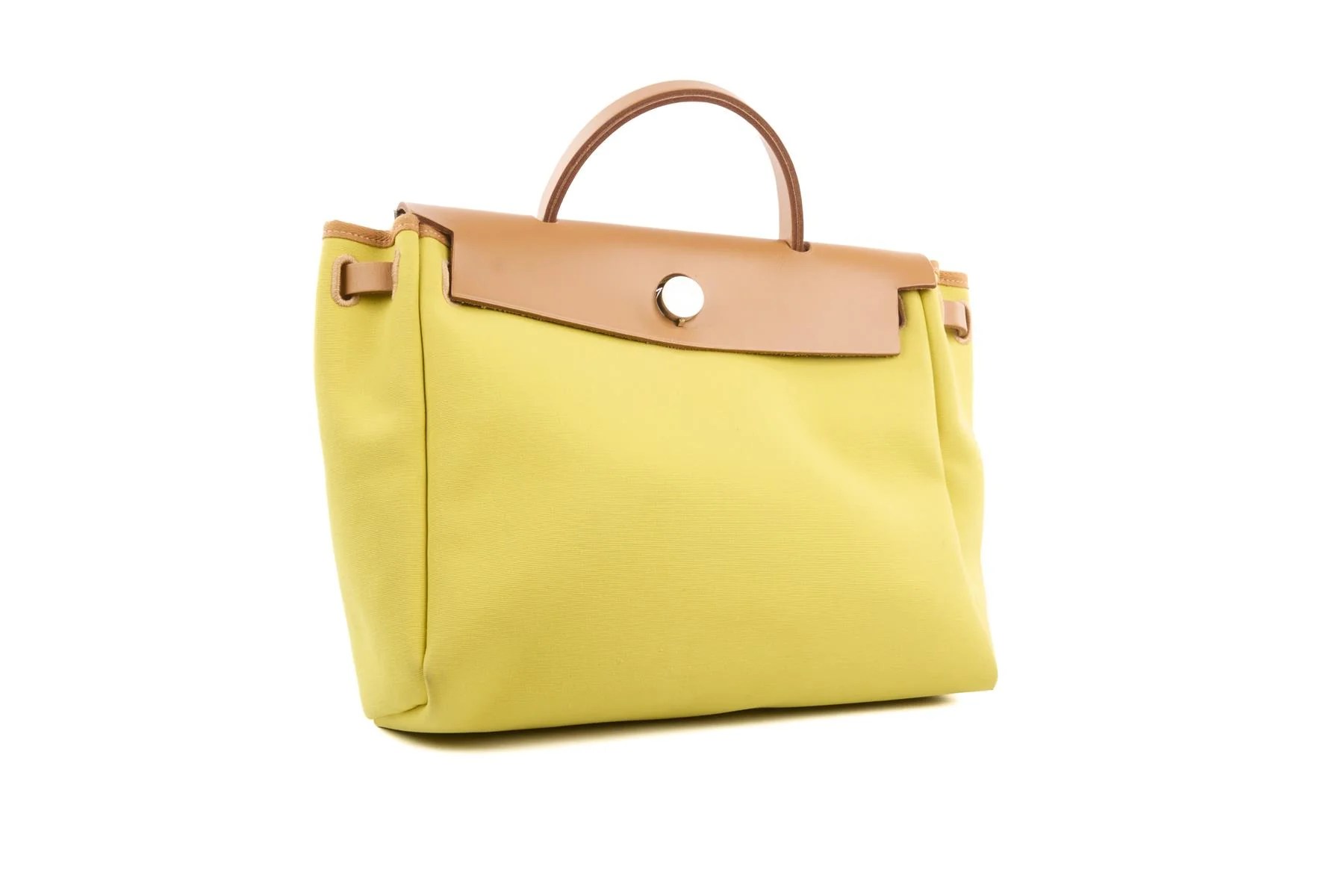 HERMÈS YELLOW 2020 HERBAG 31 CANVAS SHOULDER BAG IN JAUNE CITRON - Image 4