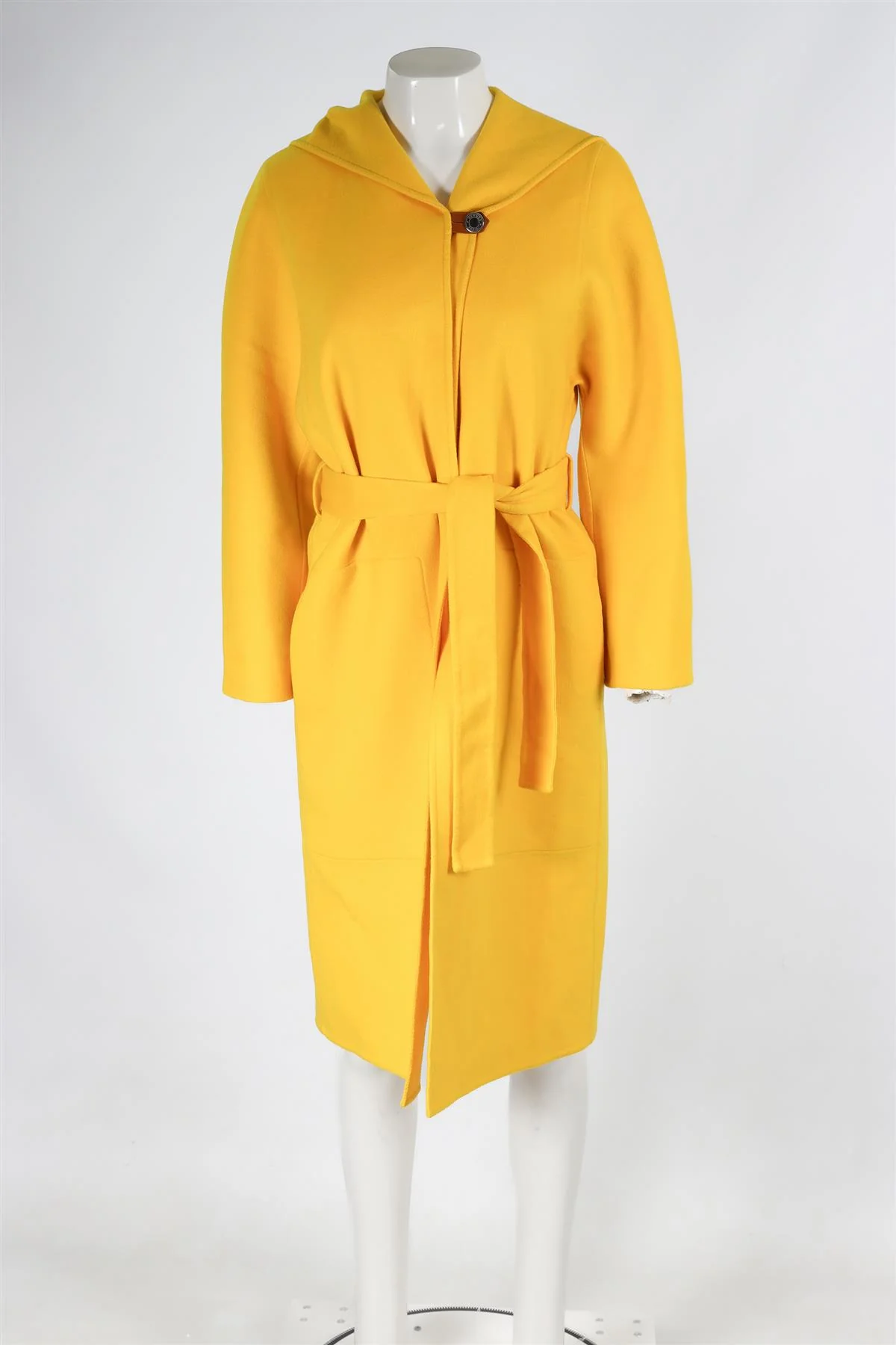 HERMÈS YELLOW CASHMERE COAT FR 34 UK 6 - Image 2