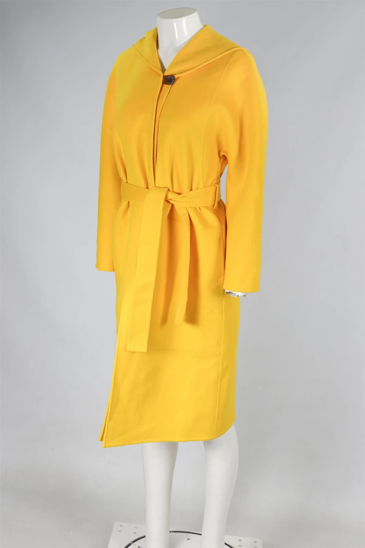 HERMÈS YELLOW CASHMERE COAT FR 34 UK 6 - Image 3