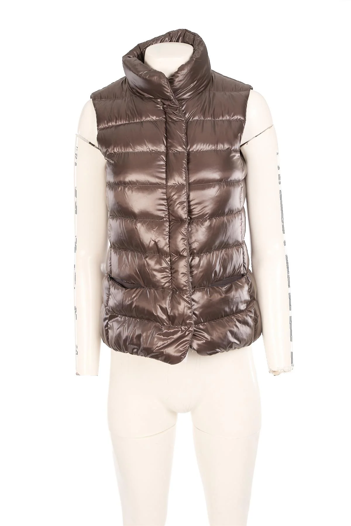 HERNO GREY PADDED DOWN GILET MEDIUM - Image 2