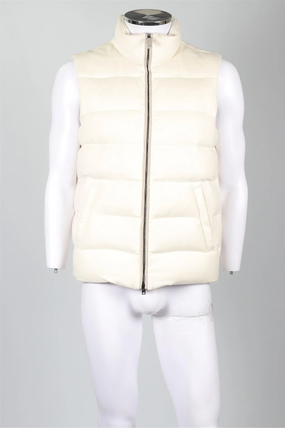 HERNO WHITE MEN'S PADDED CASHMERE GILET IT 50 UK/US CHEST 40 - Image 2