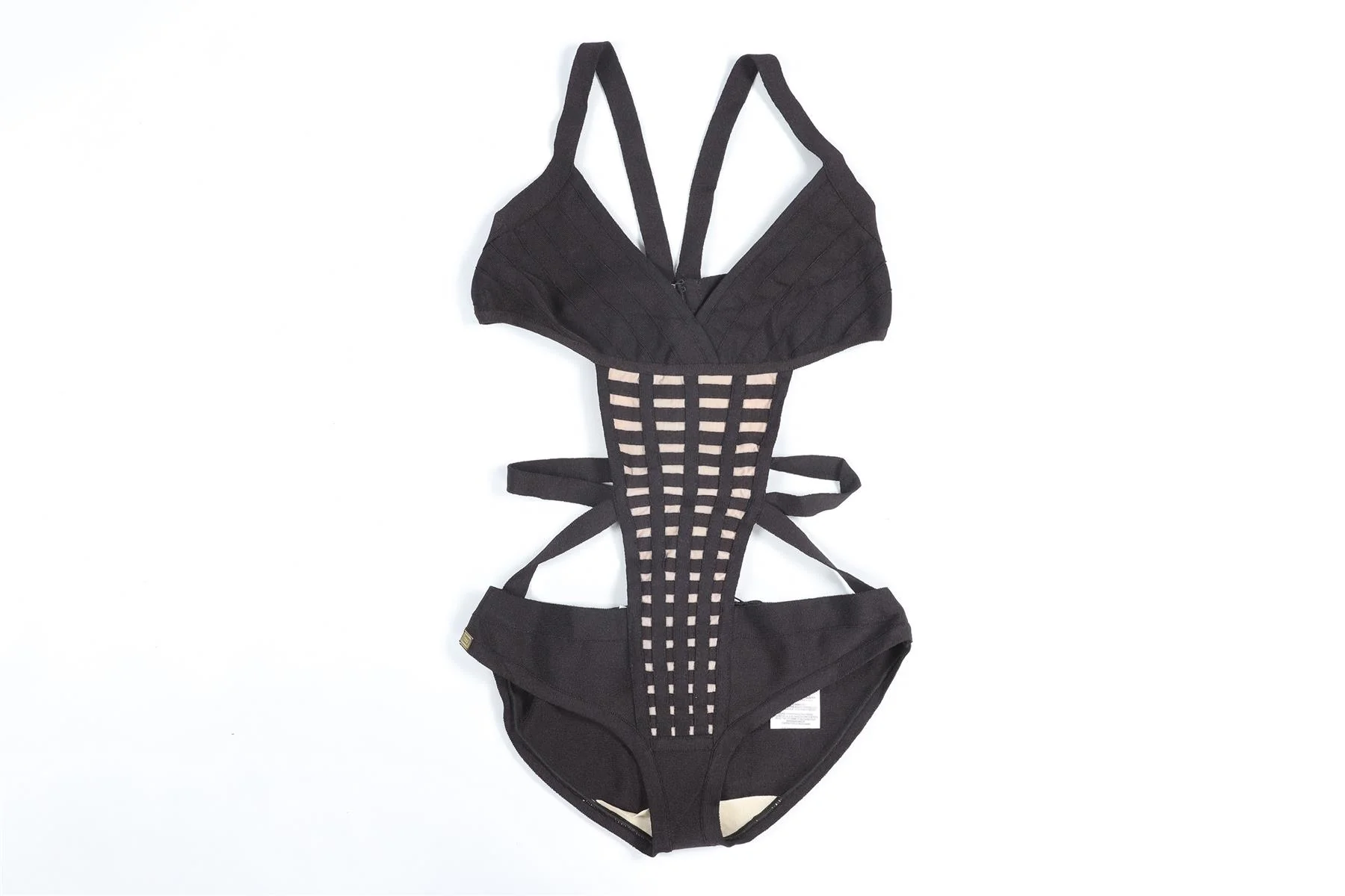 HERVE LEGER BLACK SWIMSUIT SMALL - Image 2