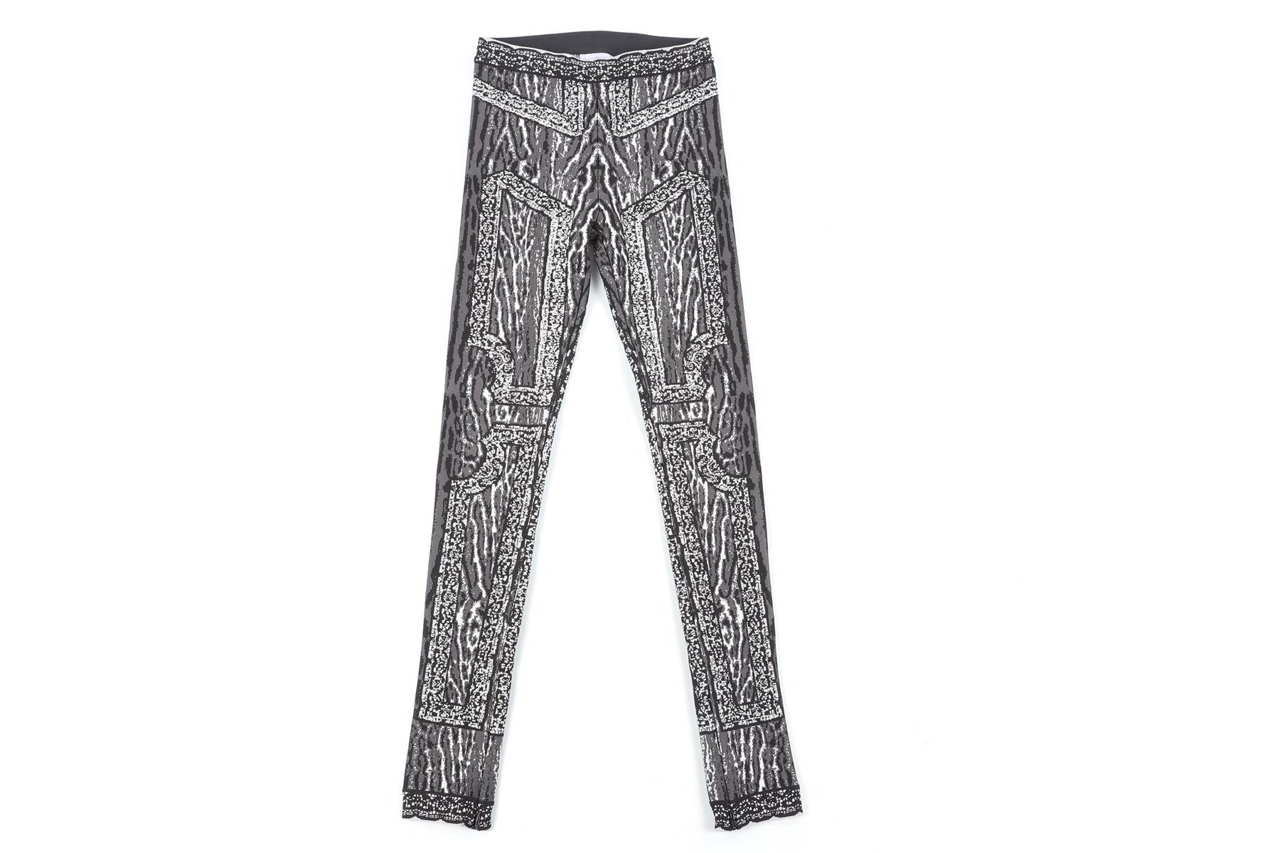 HERVE LEGER GREY JACQUARD KNIT LEGGINGS XSMALL - Image 2