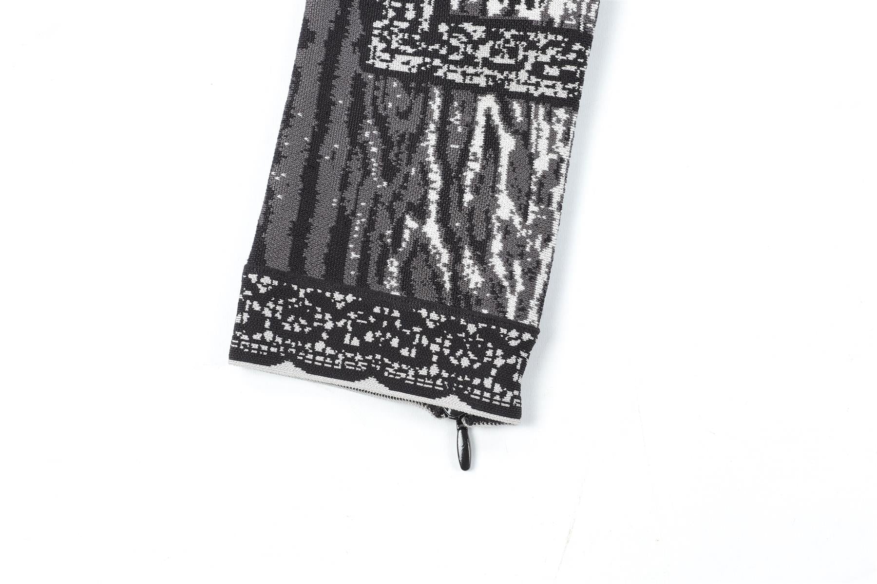 HERVE LEGER GREY JACQUARD KNIT LEGGINGS XSMALL - Image 5