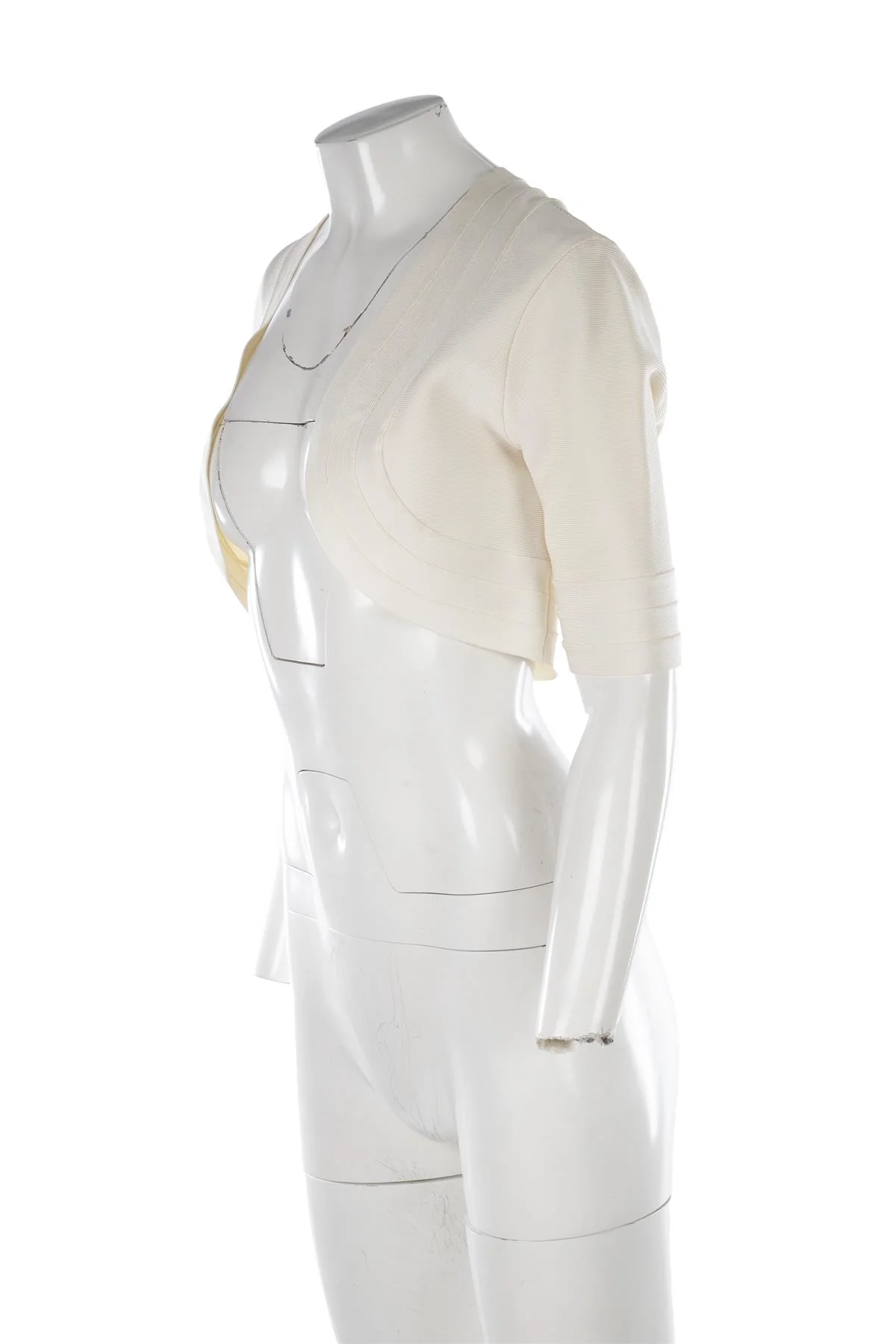 HERVE LEGER IVORY BANDAGE JACKET SMALL - Image 3