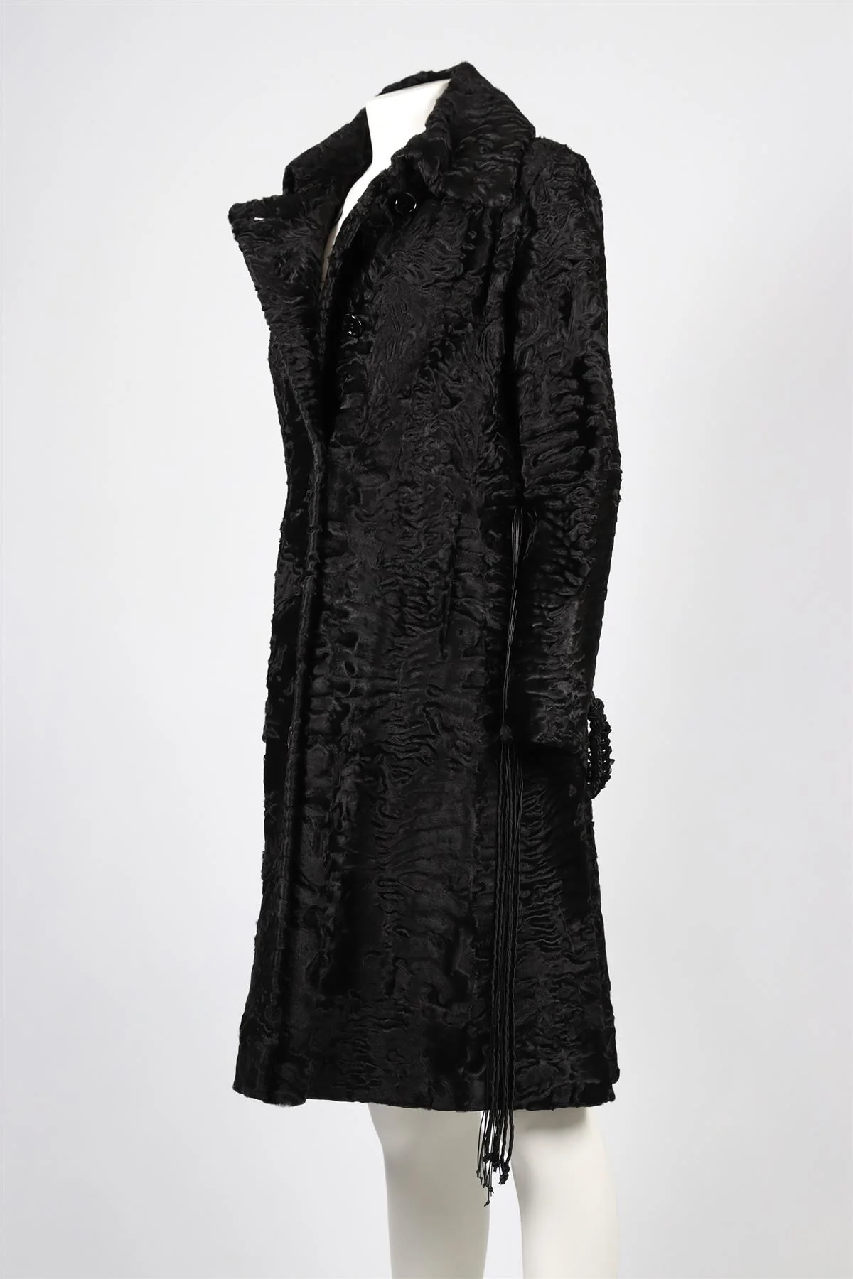 HOCKLEY BLACK PERSIAN FUR COAT FR 42 UK 14 - Image 3