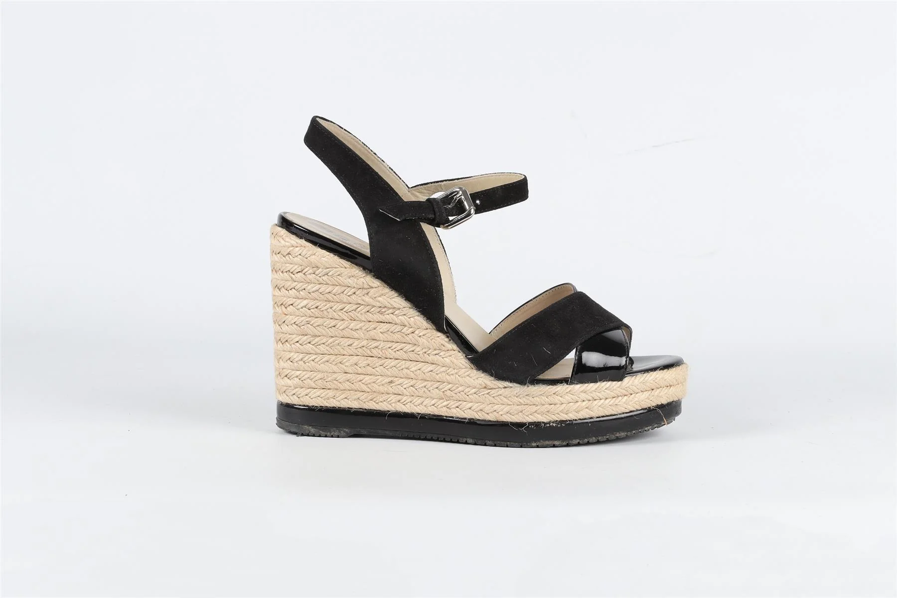 HOGAN BLACK SUEDE ESPADRILLE WEDGES EU 38.5 UK 5.5 US 8.5 - Image 2