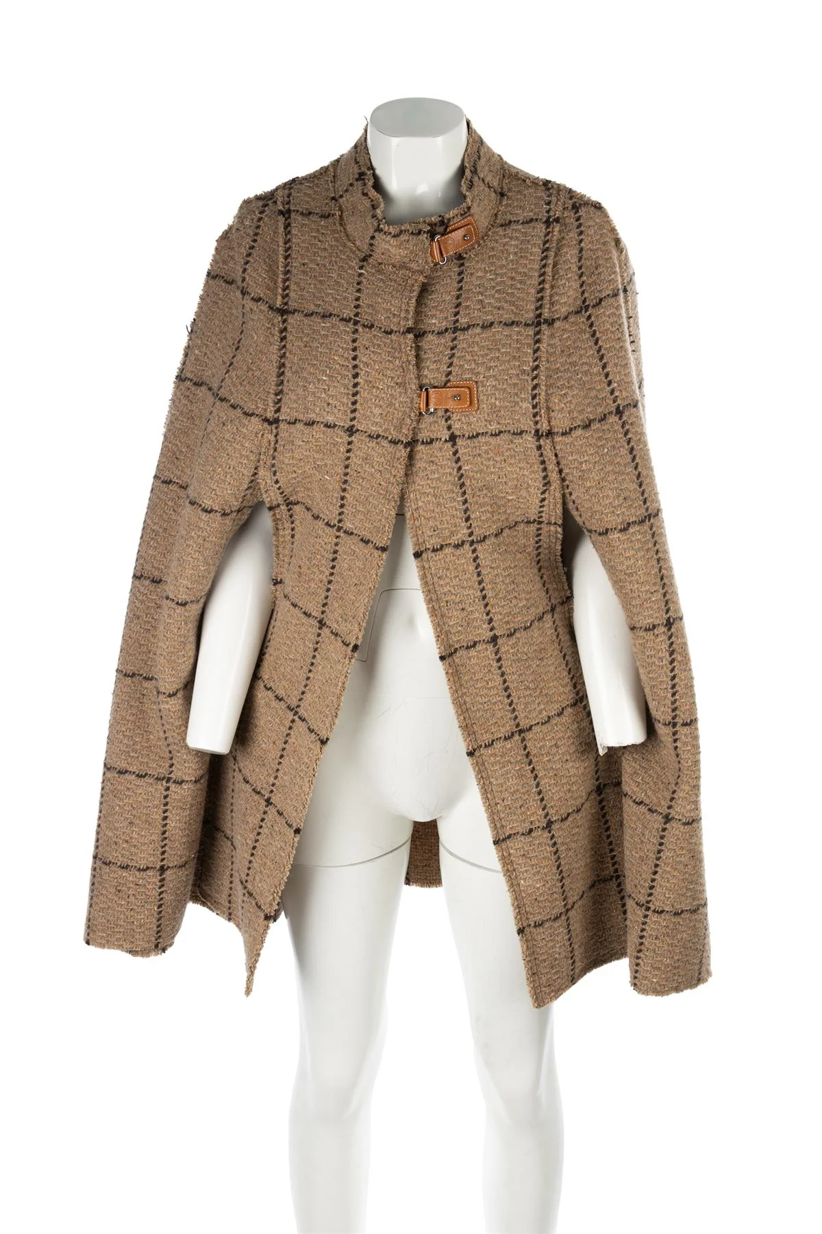 HOLLAND & HOLLAND BROWN WOOL CAPE FR 38 UK 10 - Image 2