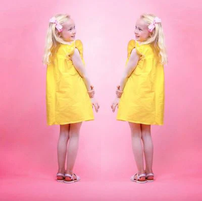 HOLLY HASTIE GIRLS ELS BUTTERCUP YELLOW TAFFETA DRESS 3-4 YEARS - Image 5