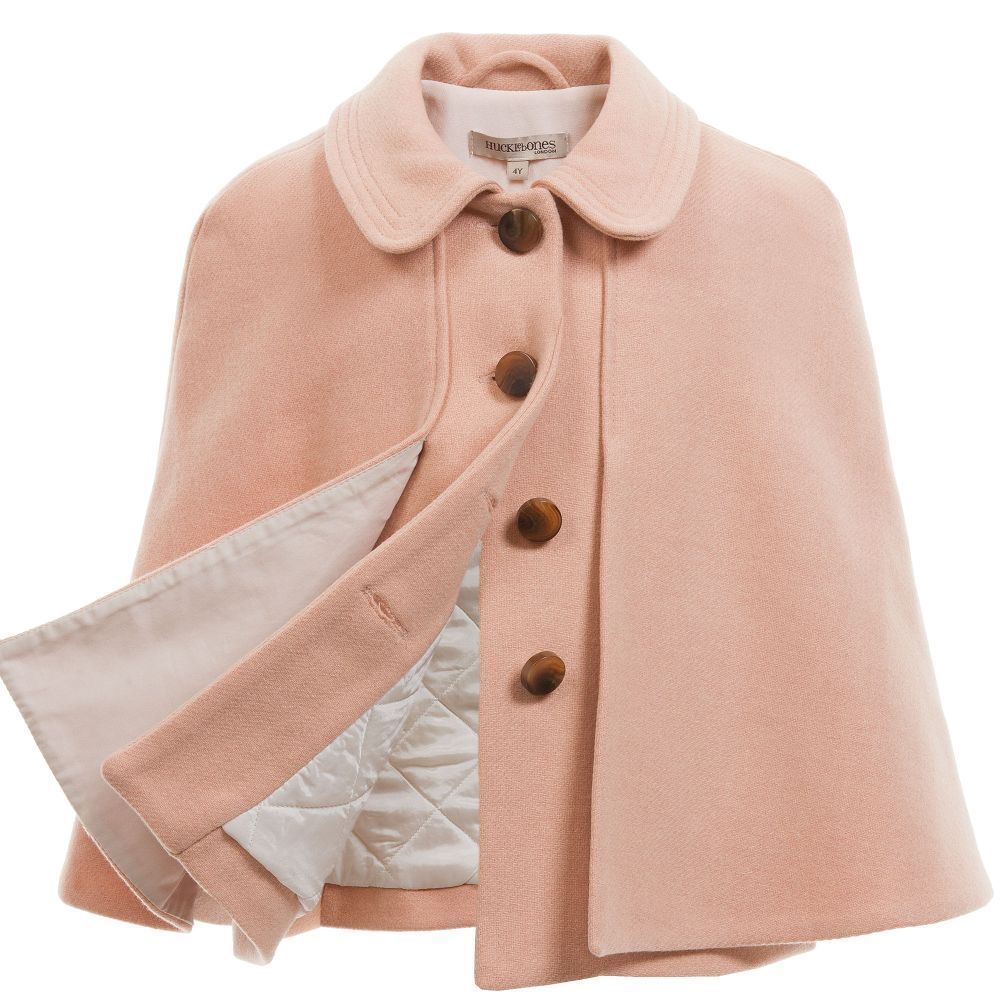 HUCKLEBONES LONDON GIRLS PINK WOOL CAPE 2 YEARS - Image 4
