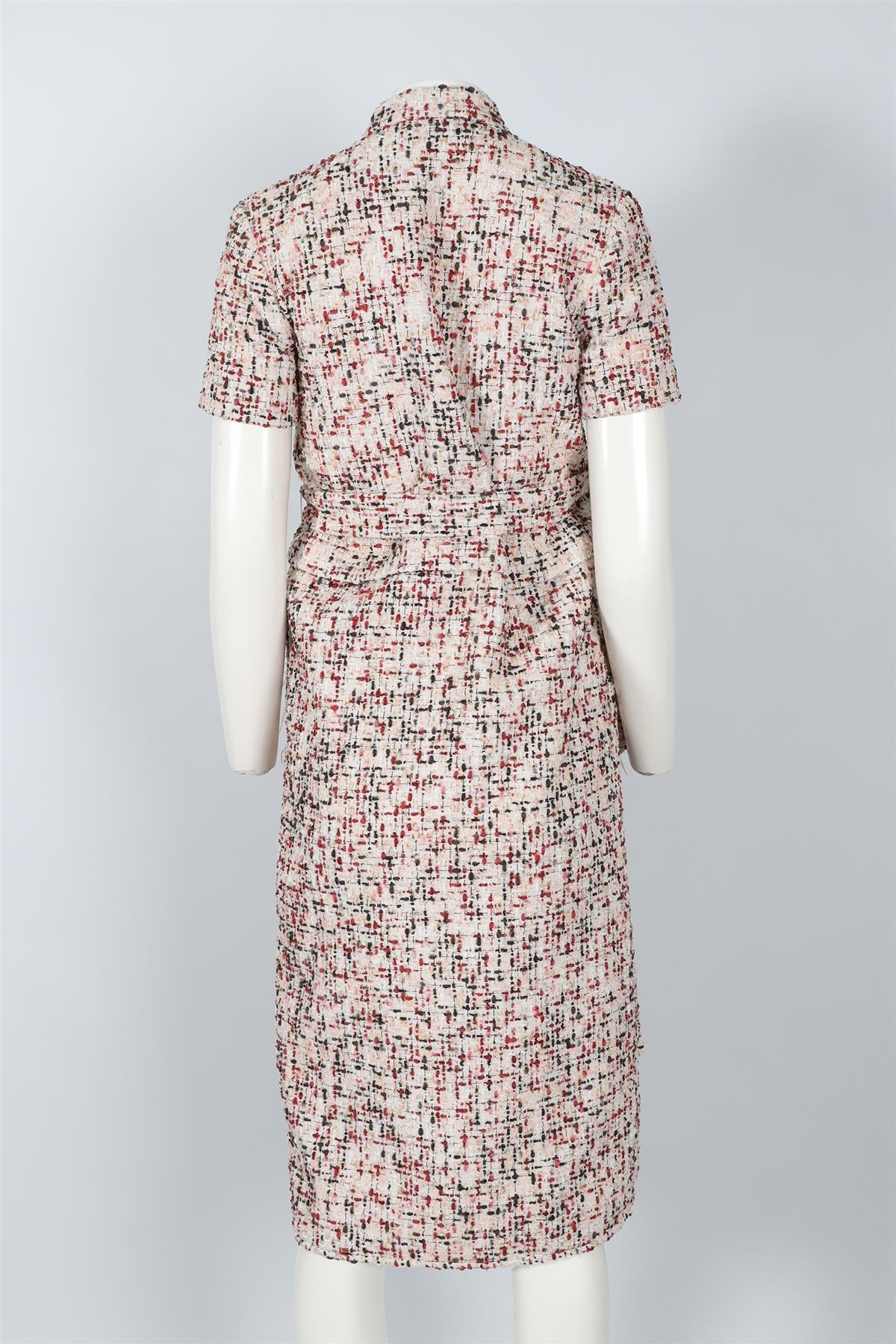 HUISHAN ZHANG PINK TWEED MAXI DRESS UK 8 - Image 4