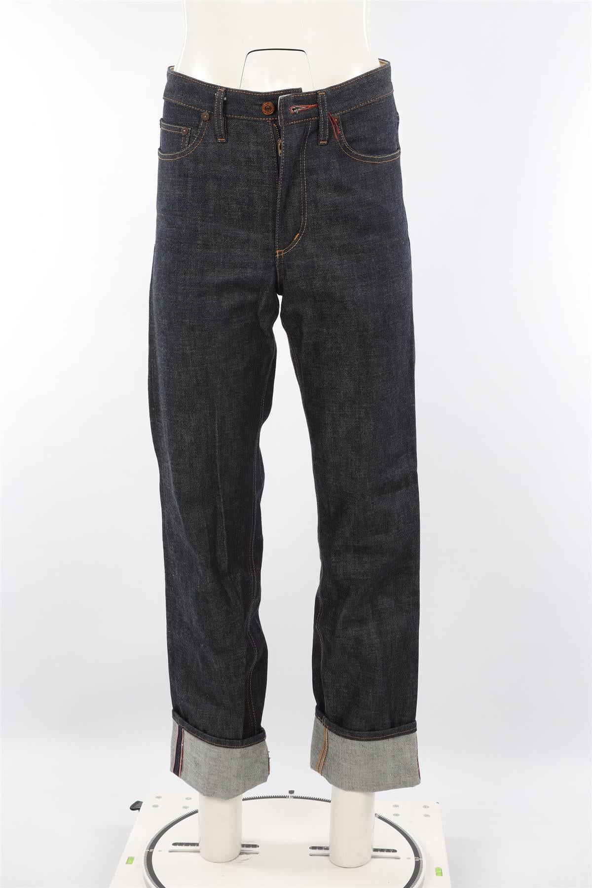 HUIT DENIM CO BLUE HIGH RISE STRAIGHT LEG JEANS W26 UK 8 - Image 2