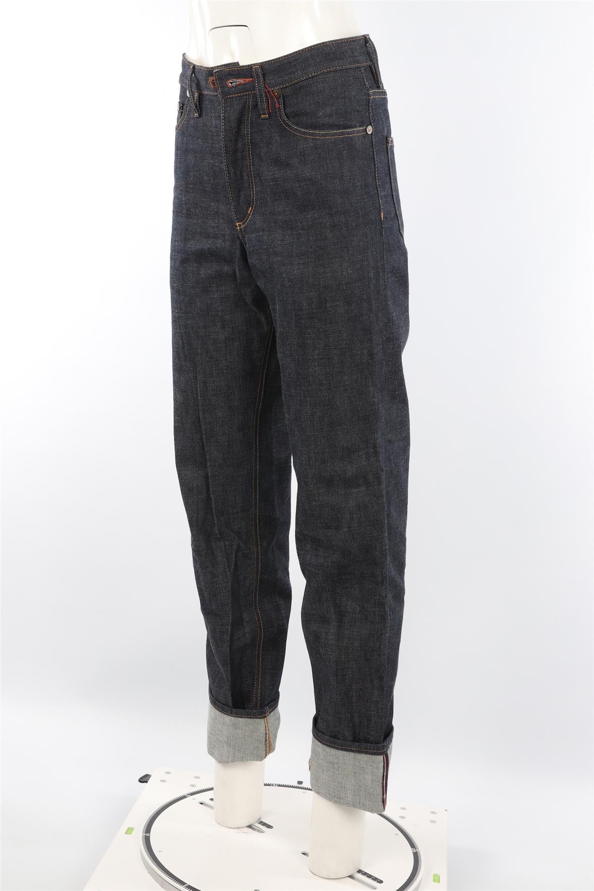 HUIT DENIM CO BLUE HIGH RISE STRAIGHT LEG JEANS W26 UK 8 - Image 3