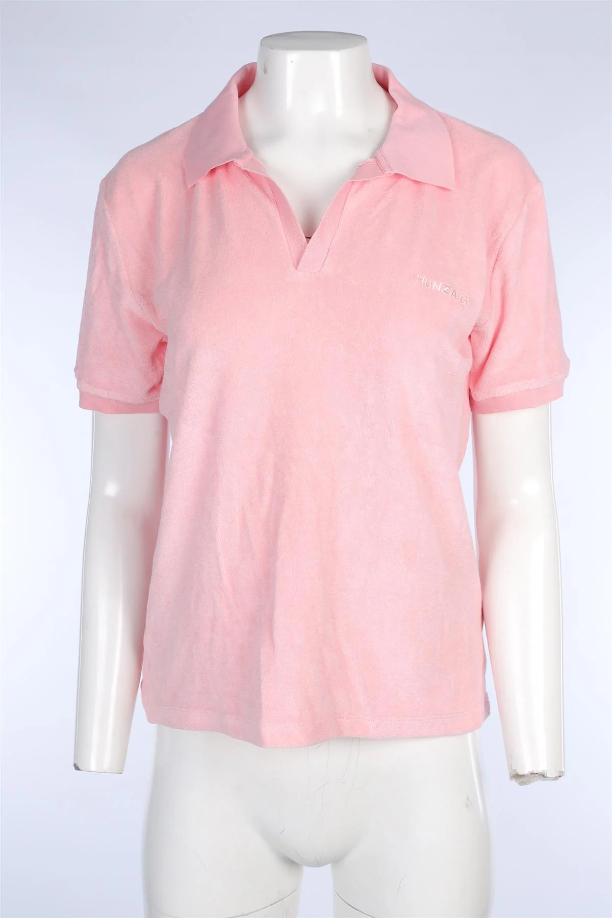 HUNZA G PINK POLO TOP MEDIUM - Image 2