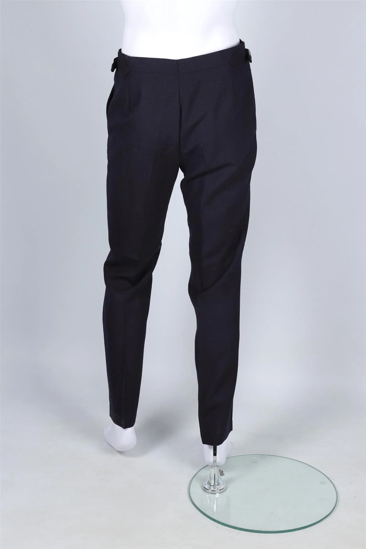 HUSBANDS NAVY MEN'S WOOL STRAIGHT LEG PANTS FR 40 UK/US WAIST 32 - Image 4