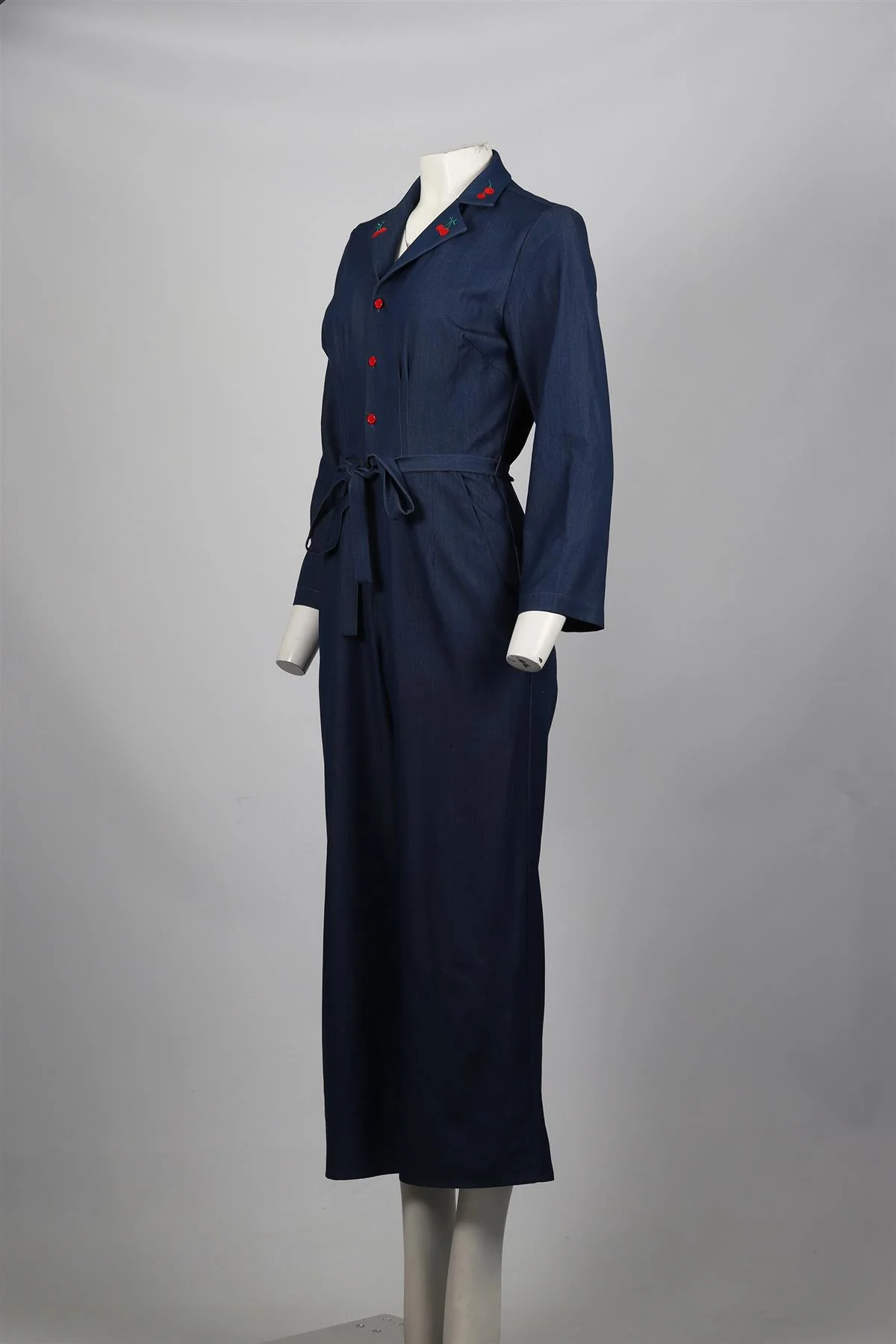 HVN BELTED CHAMBRAY JUMPSUIT US 4 UK 8 - Image 3