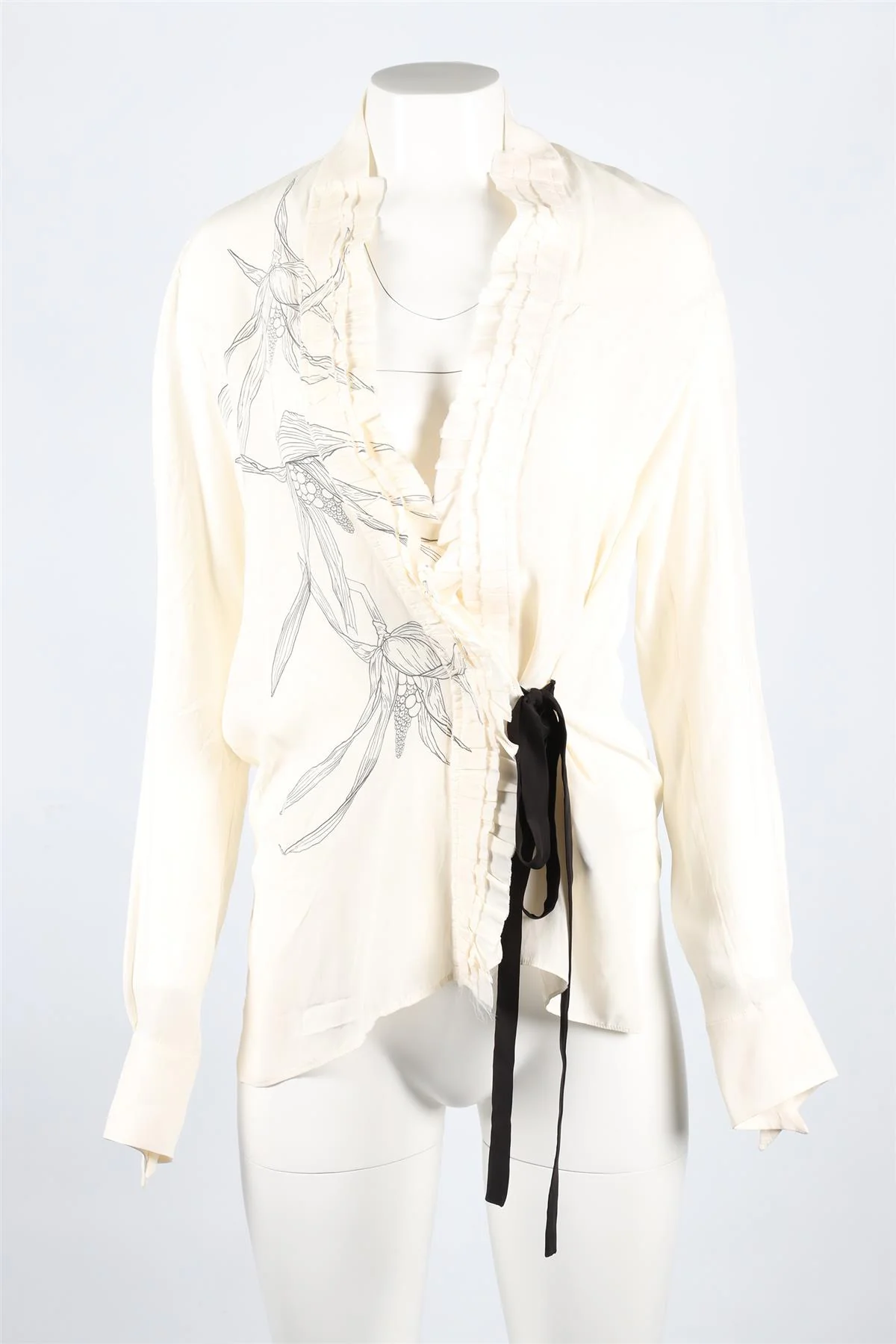 IBRIGU SARTORIAL ENGINEERING CREAM AND BLACK SILK TOP IT 40 UK 8 - Image 2