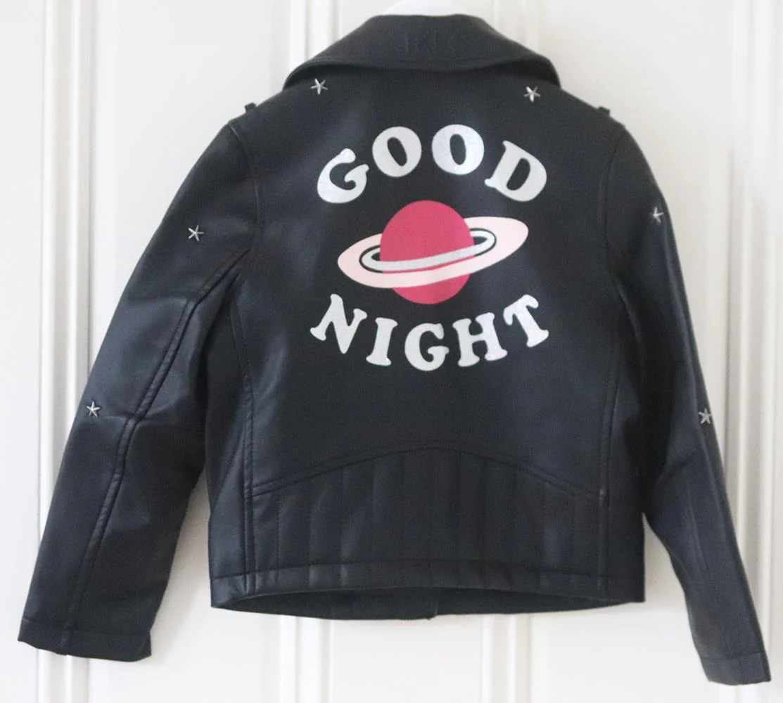 IKKS KIDS GIRLS EMBROIDERED BIKER JACKET 5 YEARS - Image 3