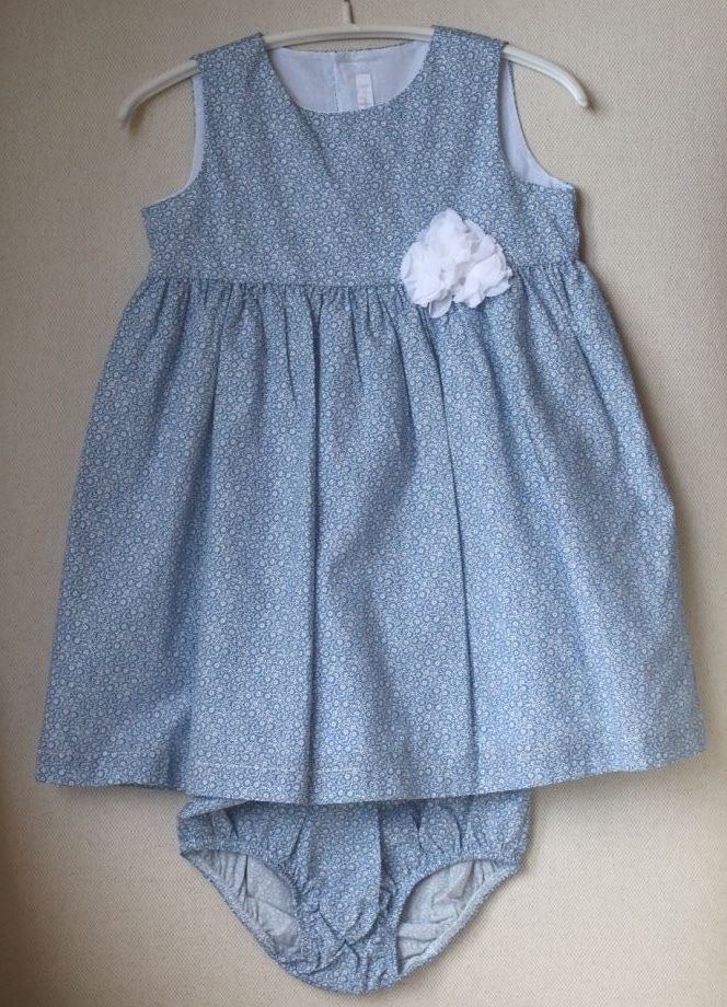 IL GUFO BABY GIRLS BLUE FLORAL DRESS 2 YEARS - Image 2