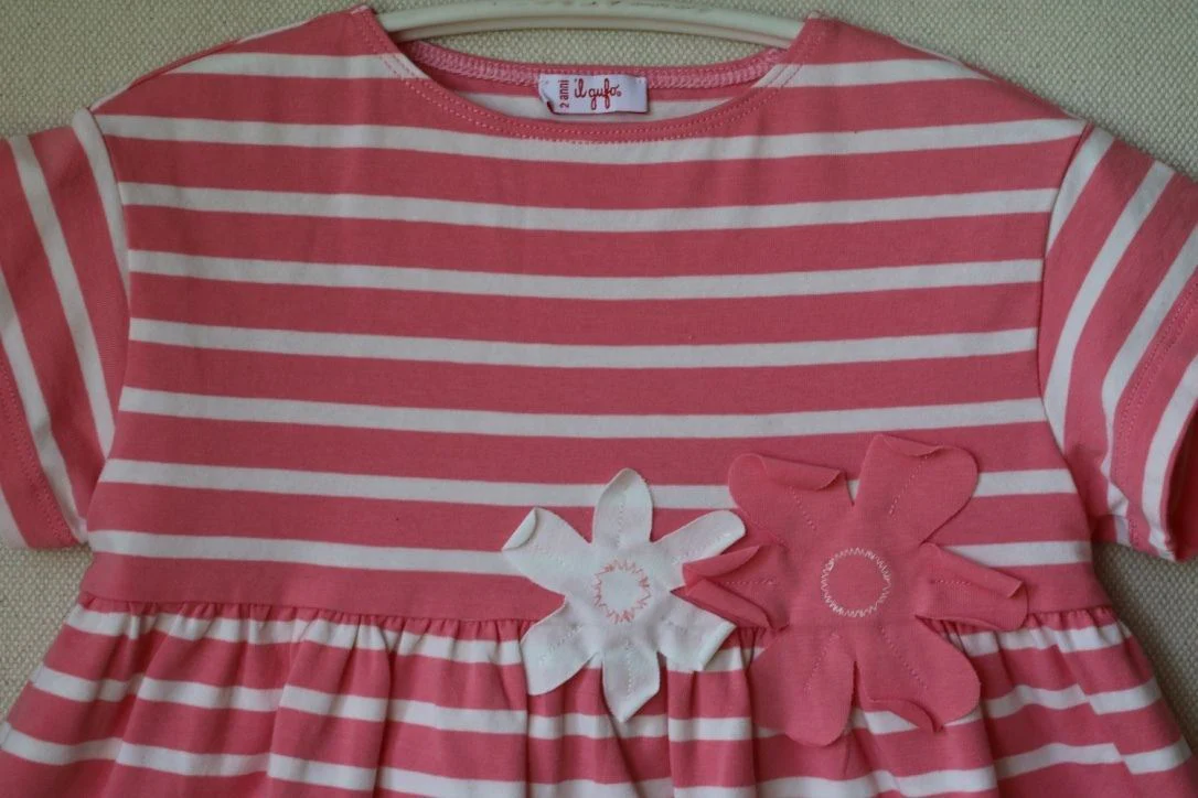 IL GUFO BABY GIRLS PINK STRIPED DRESS 2 YEARS - Image 2