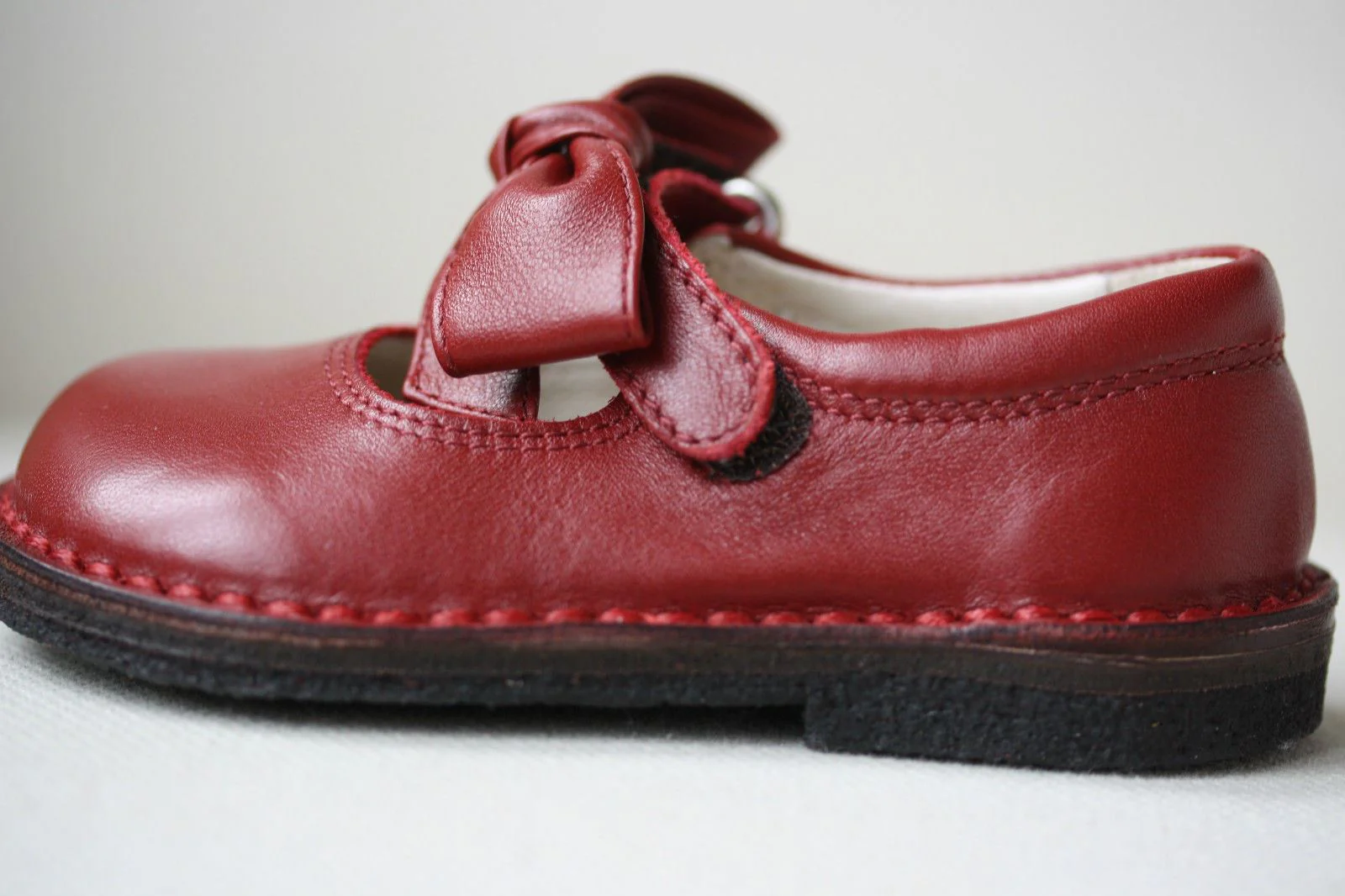 IL GUFO BABY RED LEATHER BOW SHOES EU 20 UK 4 - Image 4