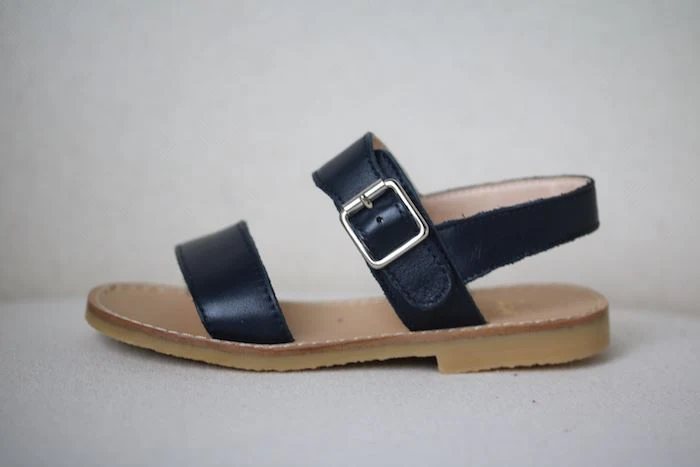 IL GUFO GIRLS NAVY BLUE LEATHER SANDALS EU 26 UK 8.5 - Image 2