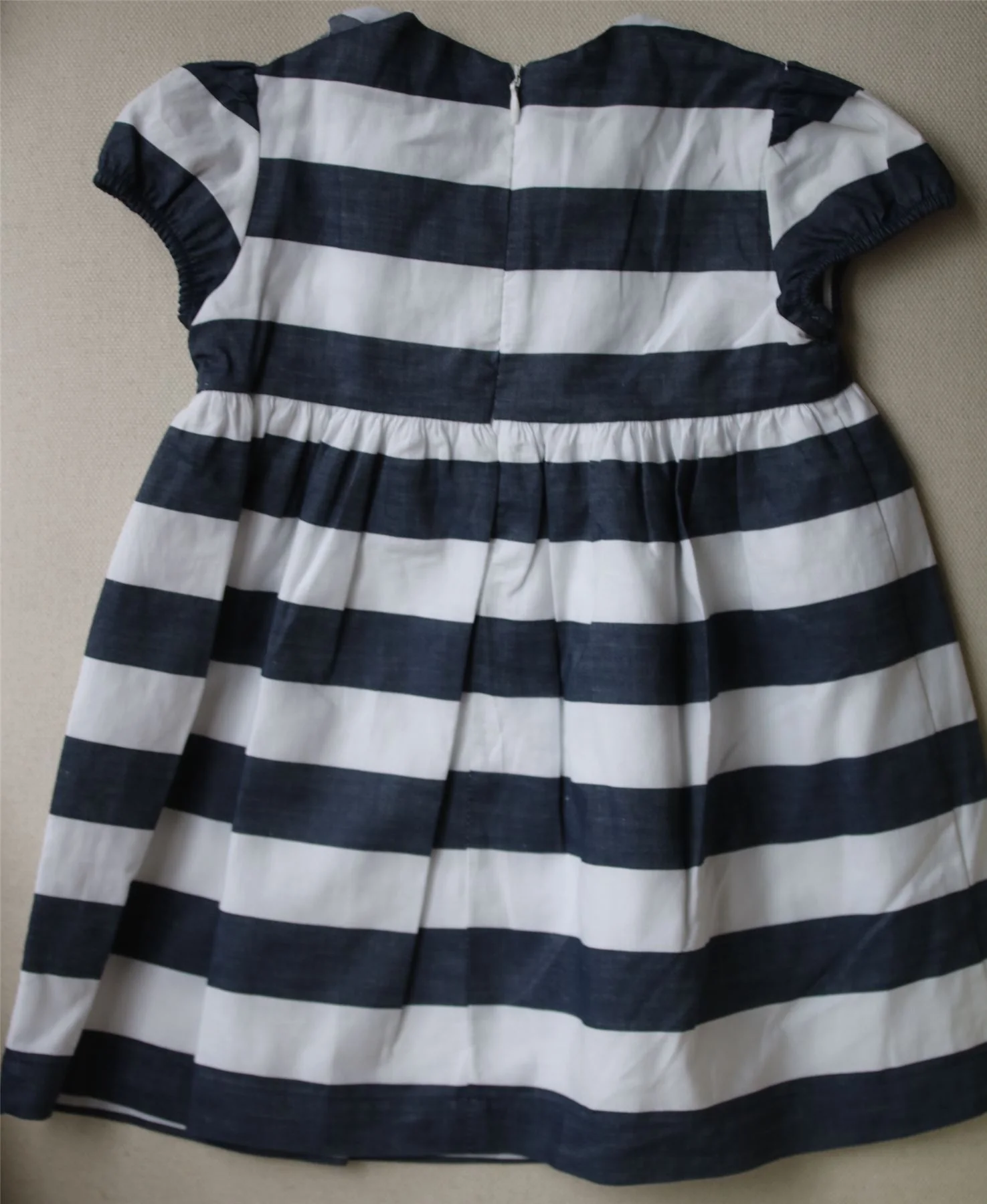 IL GUFO GIRLS NAVY BLUE & WHITE STRIPED DRESS 2 YEARS - Image 3