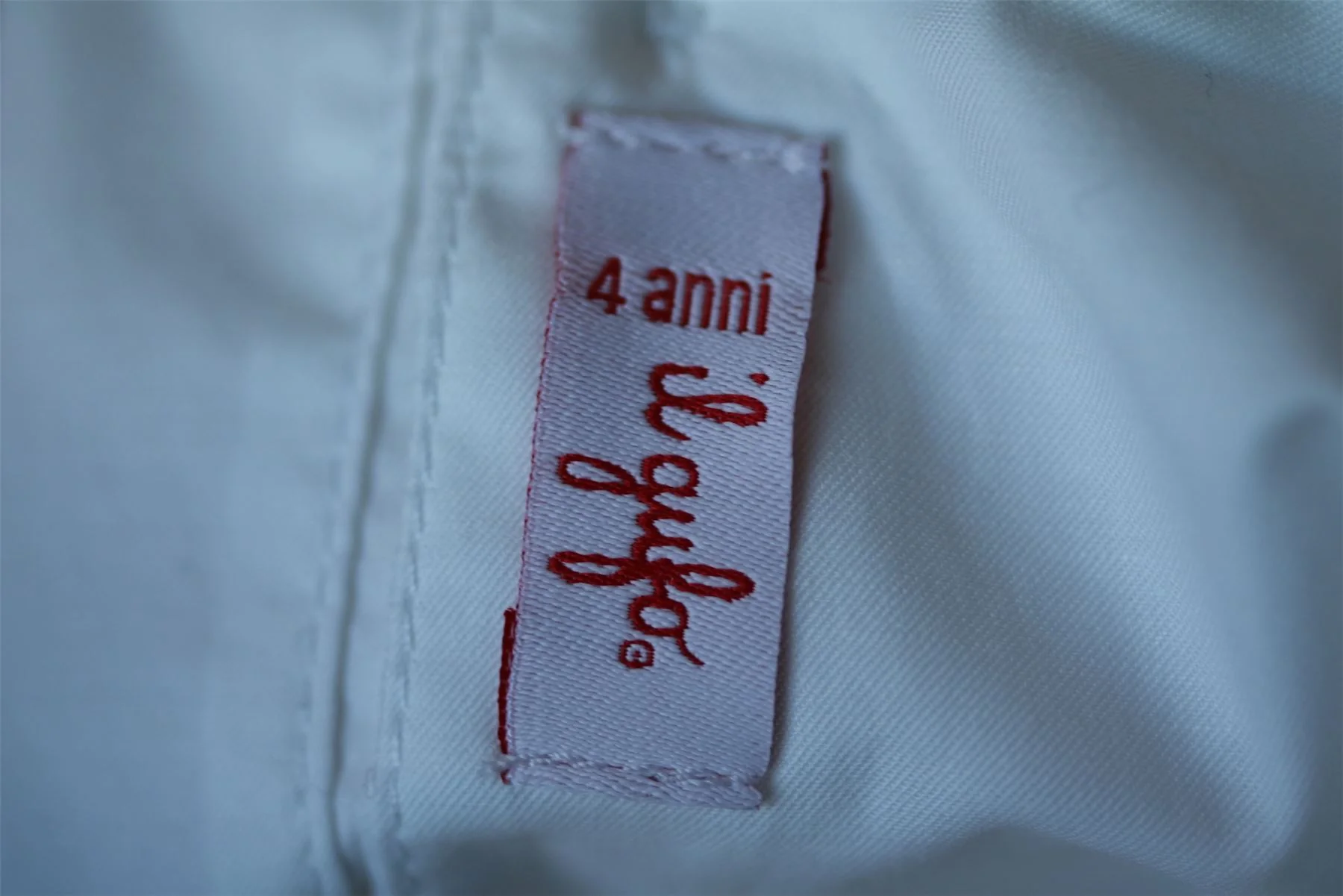 IL GUFO GIRLS WHITE COTTON DRESS WITH NAVY BAND 4 YEARS - Image 4